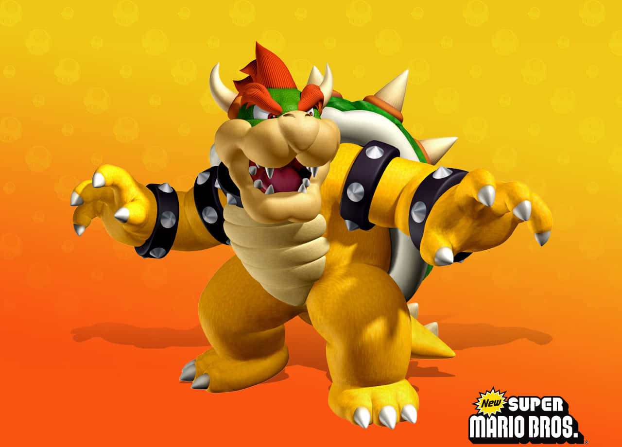 Ferocious Bowser Roaring Triumphantly Background