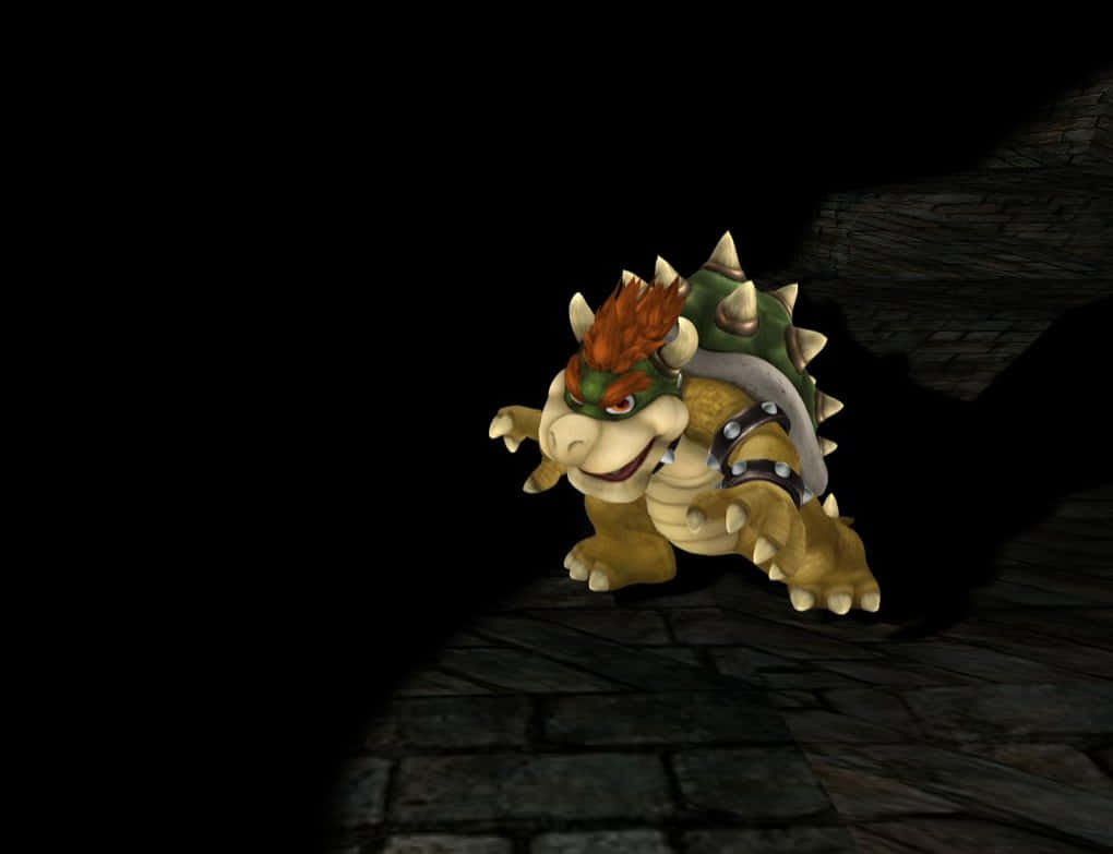 Ferocious King Bowser In Action Background