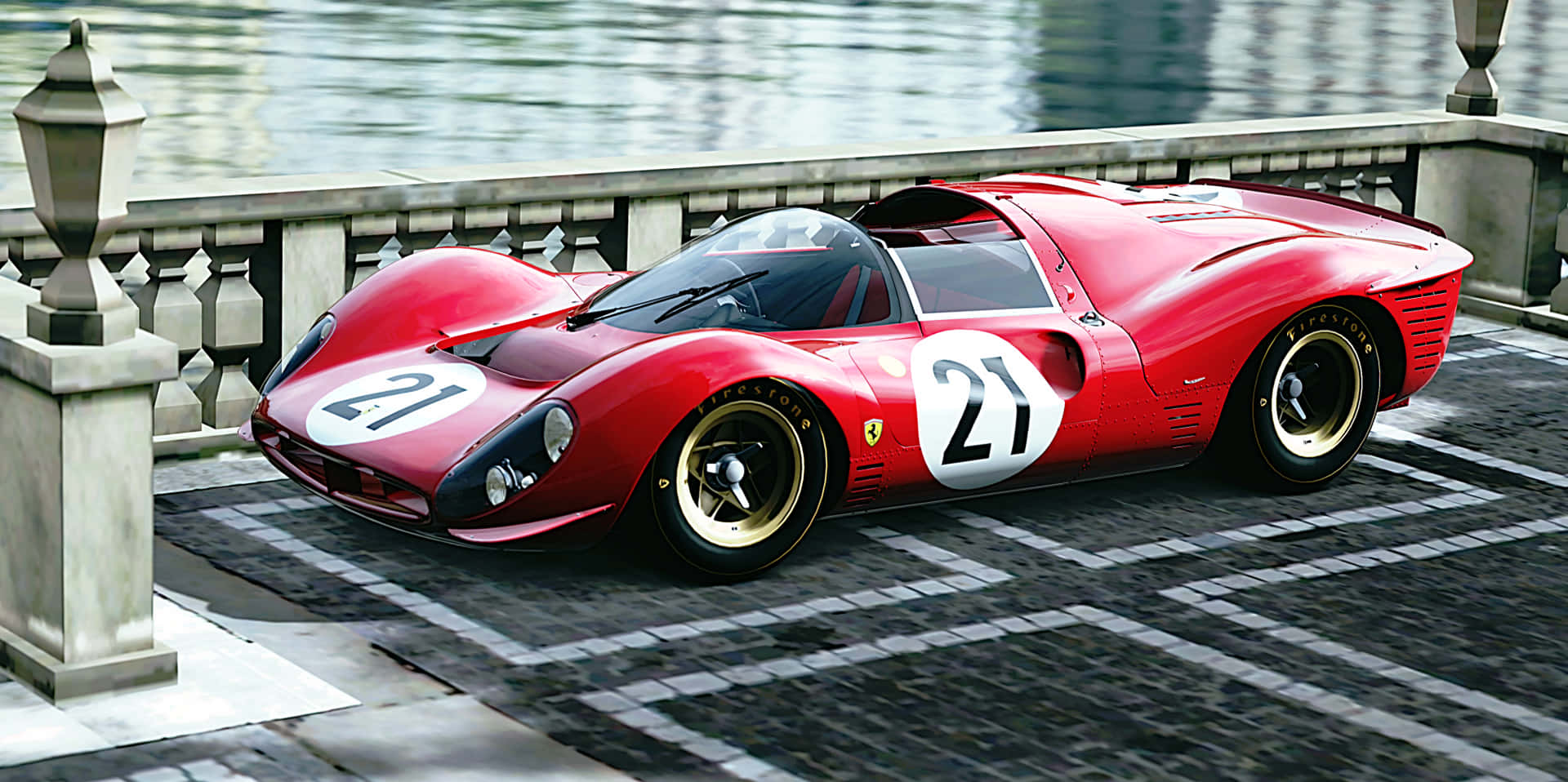 Ferrari 330 Classic Sports Car Background