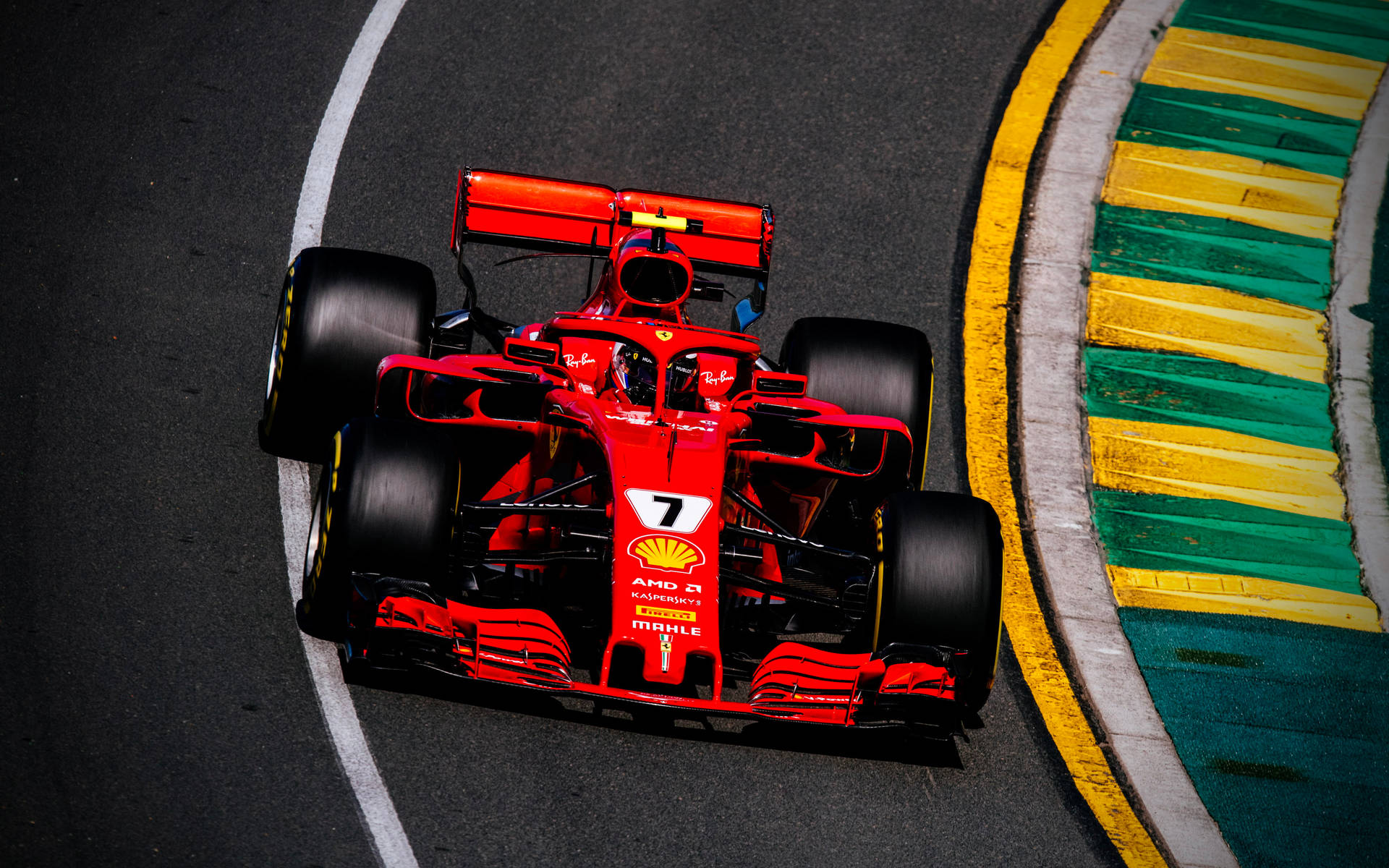 Ferrari F1 2018 And Curbs Background