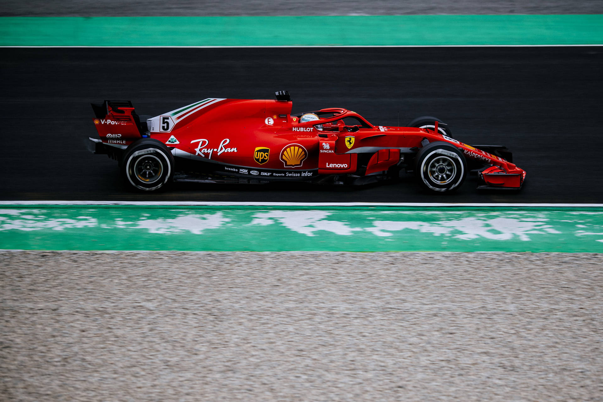 Ferrari F1 2018 Running Side View Background