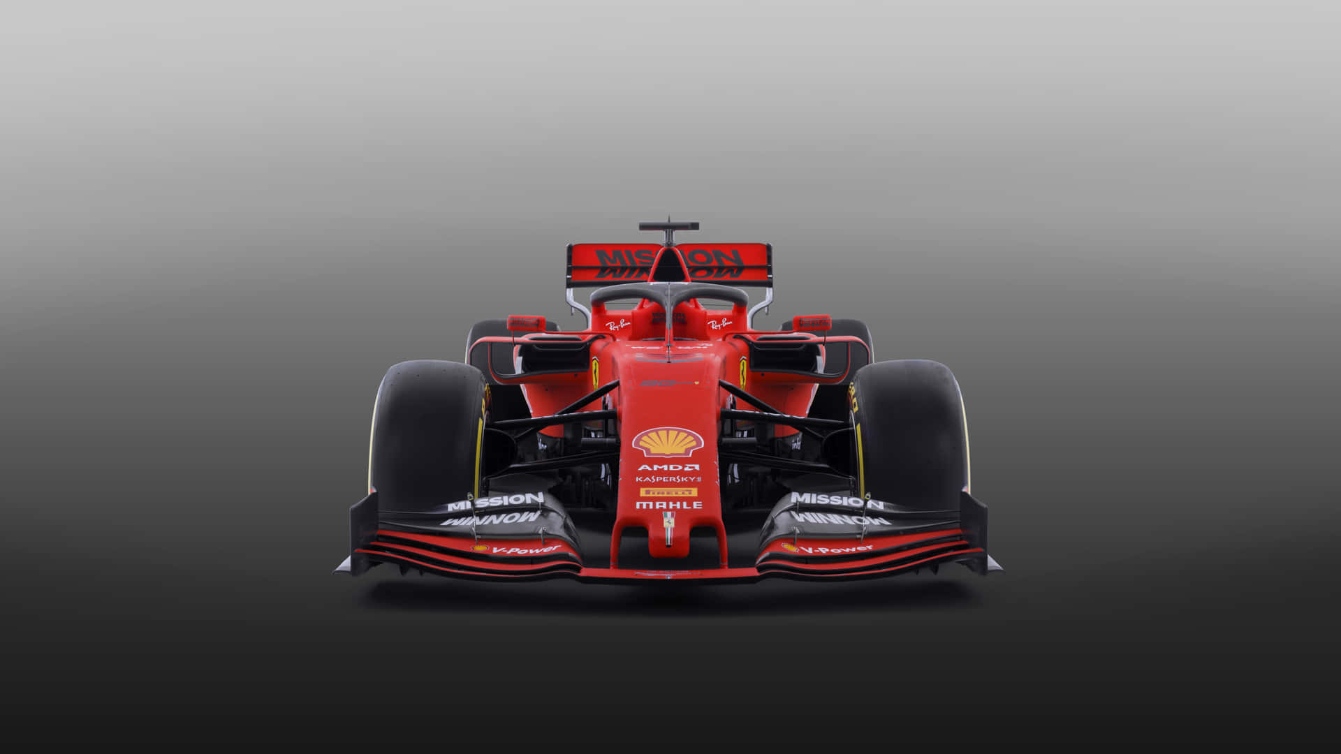 Ferrari F1 Car In Red On A Grey Background Background