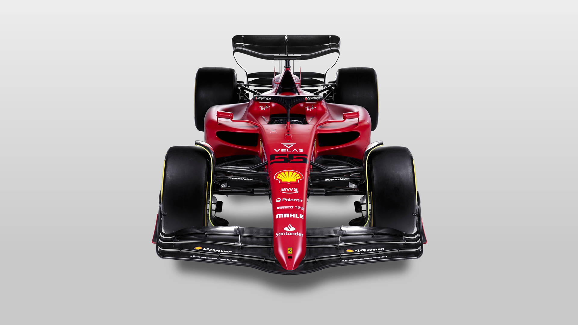 Ferrari F1 Car In Red On A White Background Background