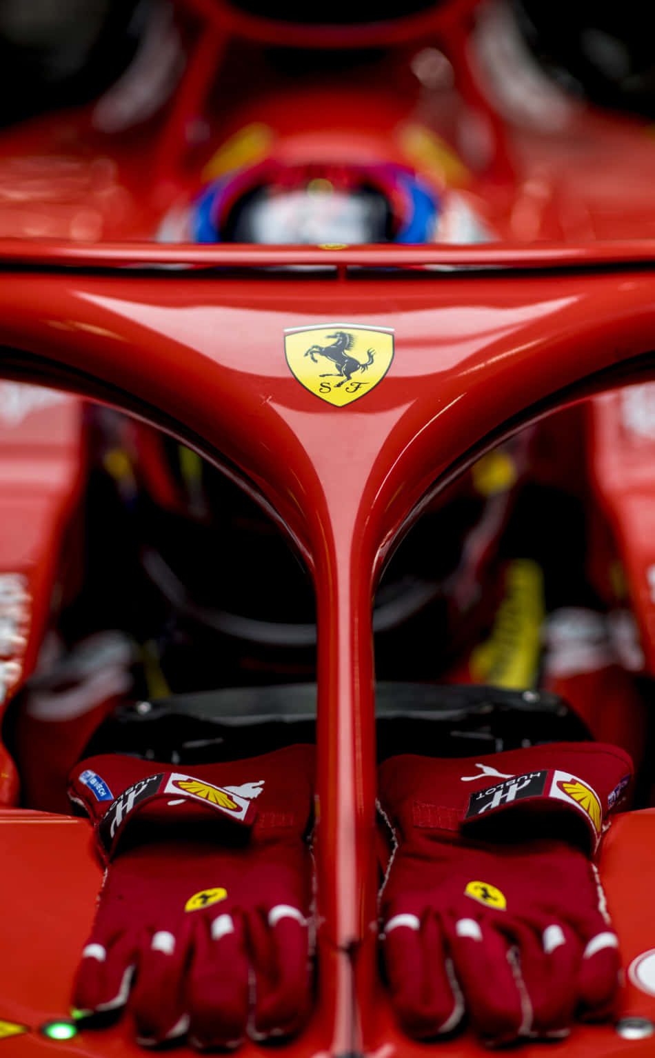 Ferrari F1 Cockpit Viewwith Driver Gloves Background
