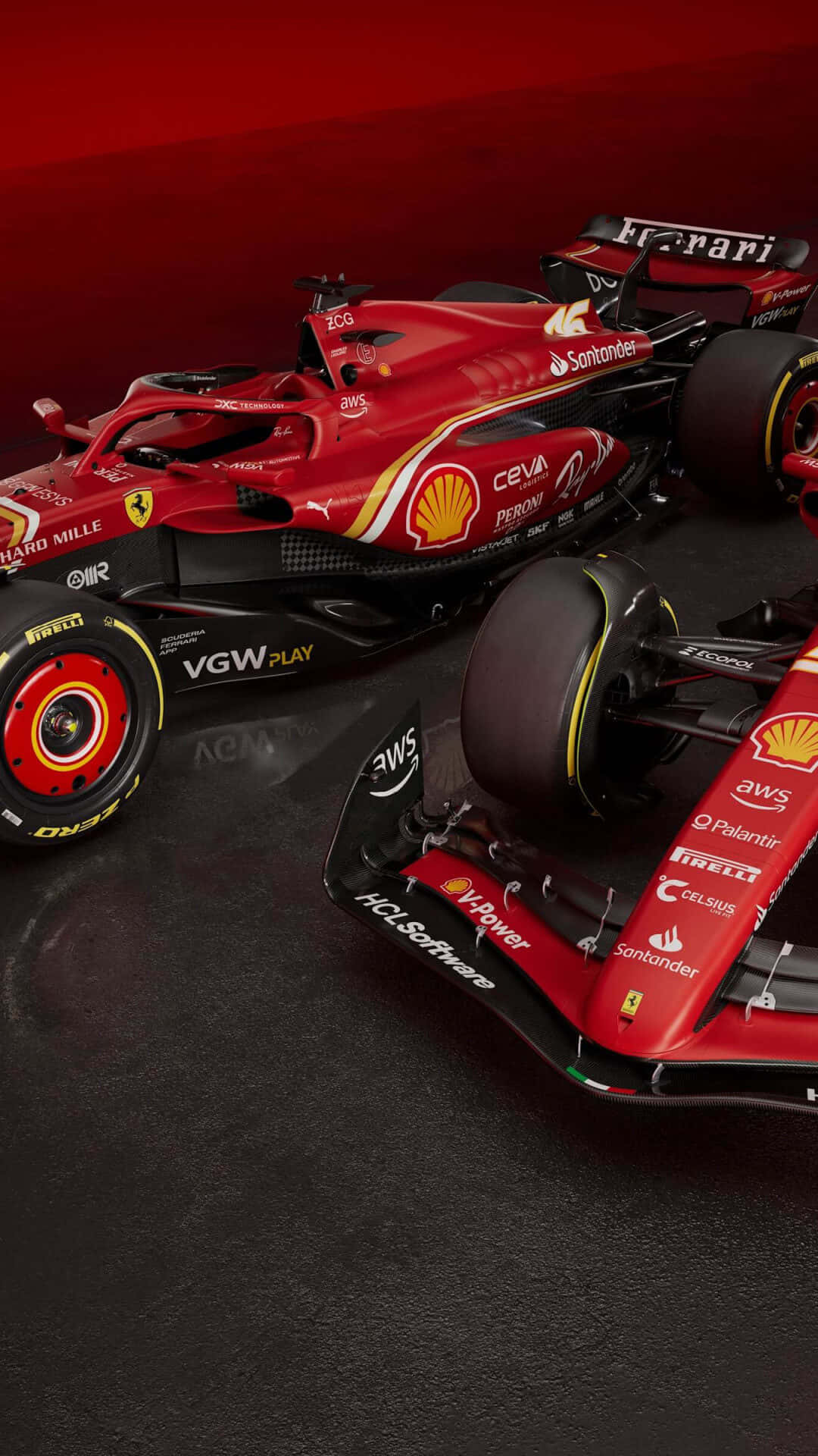 Ferrari F1 Race Car Red Backdrop Background