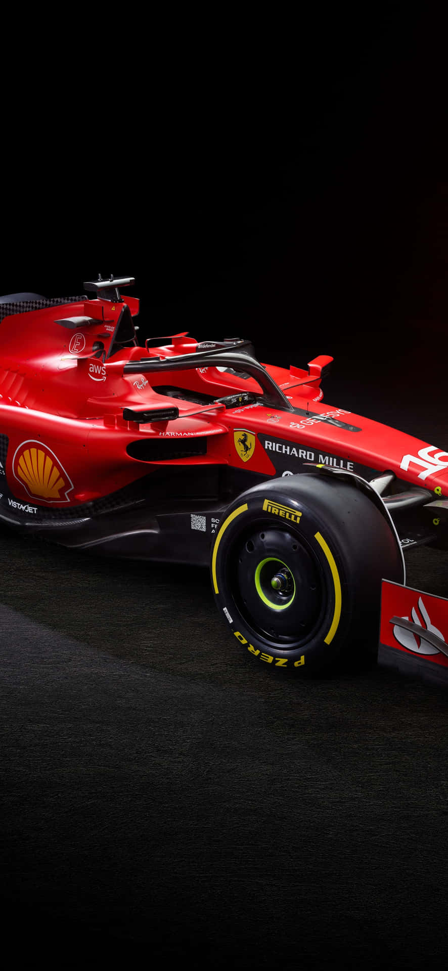 Ferrari F1 Racecar Side View Background