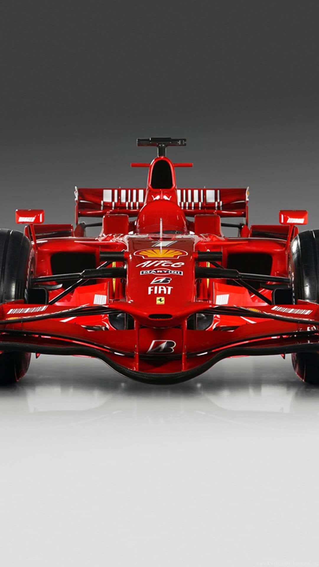 Ferrari F1 Racing Car Front View Background