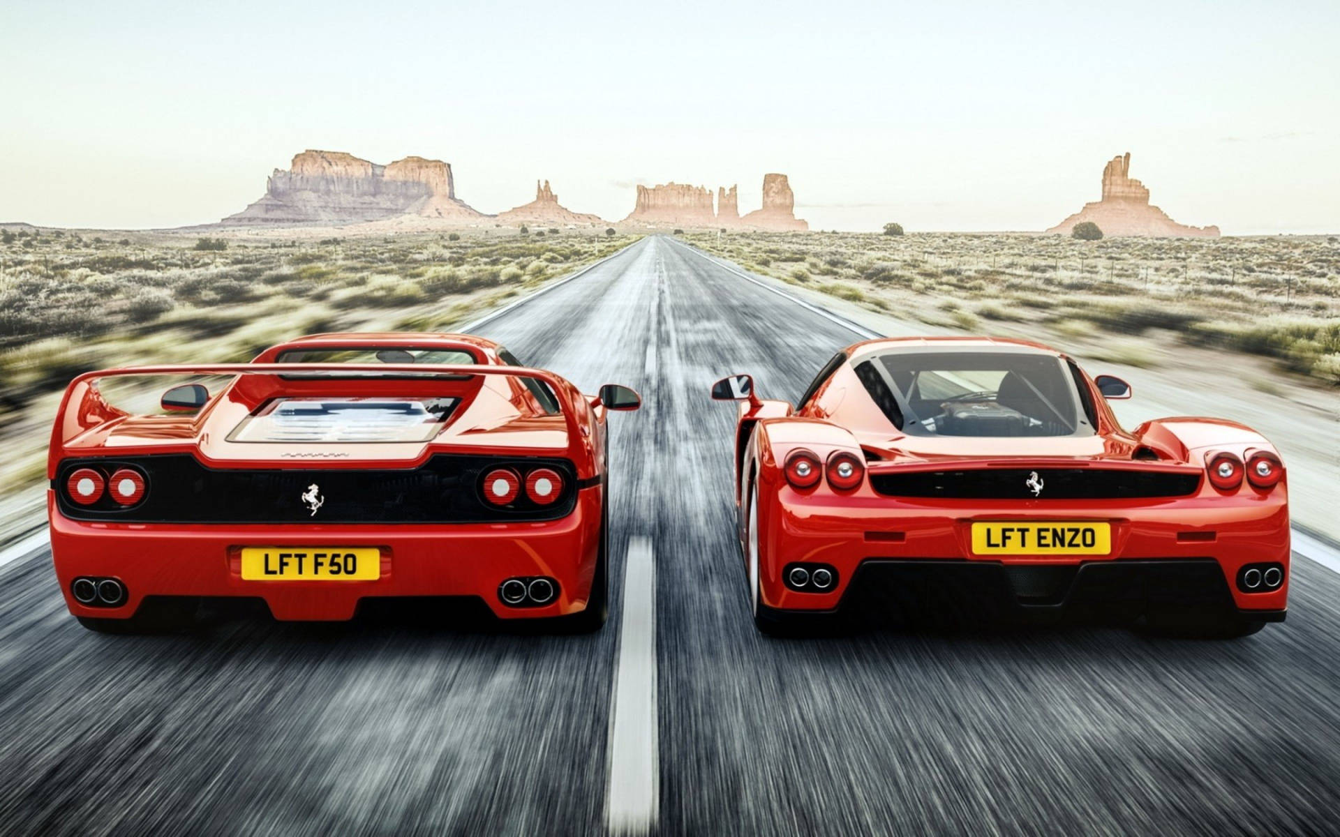 Ferrari F50 And Enzo Background