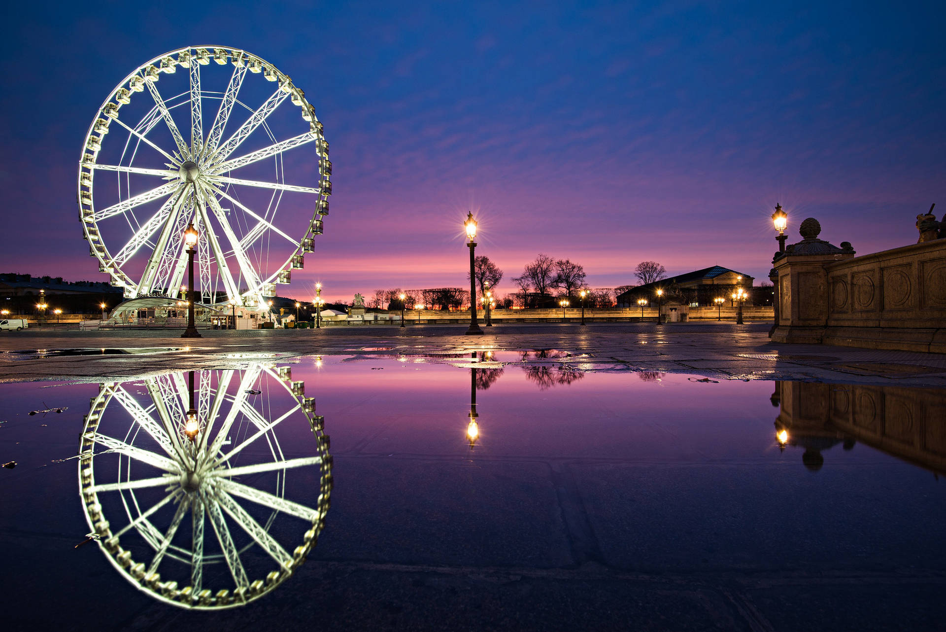 Ferris Wheel At Sunset Picture Background