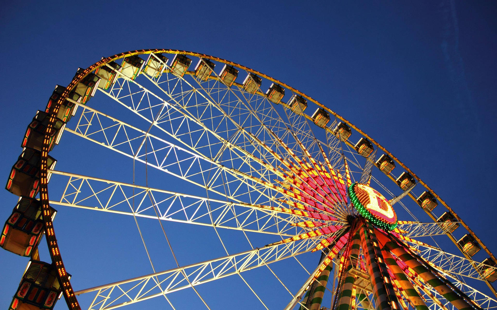 Ferris Wheel At Theme Park Background