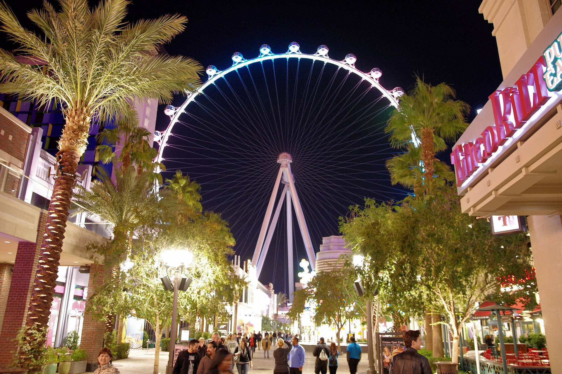 Ferris Wheel City Lights Background