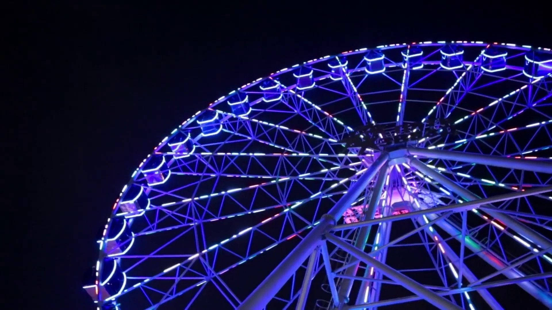 Ferris Wheel Neon Blue Aesthetic Pc Background