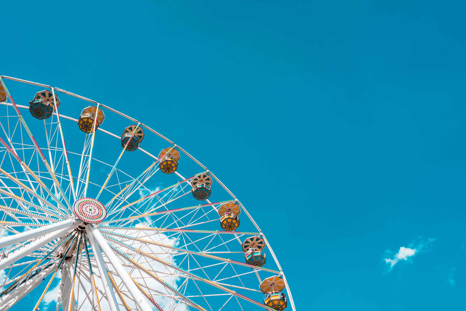 Ferris Wheel Sky Blue Color Hd Background