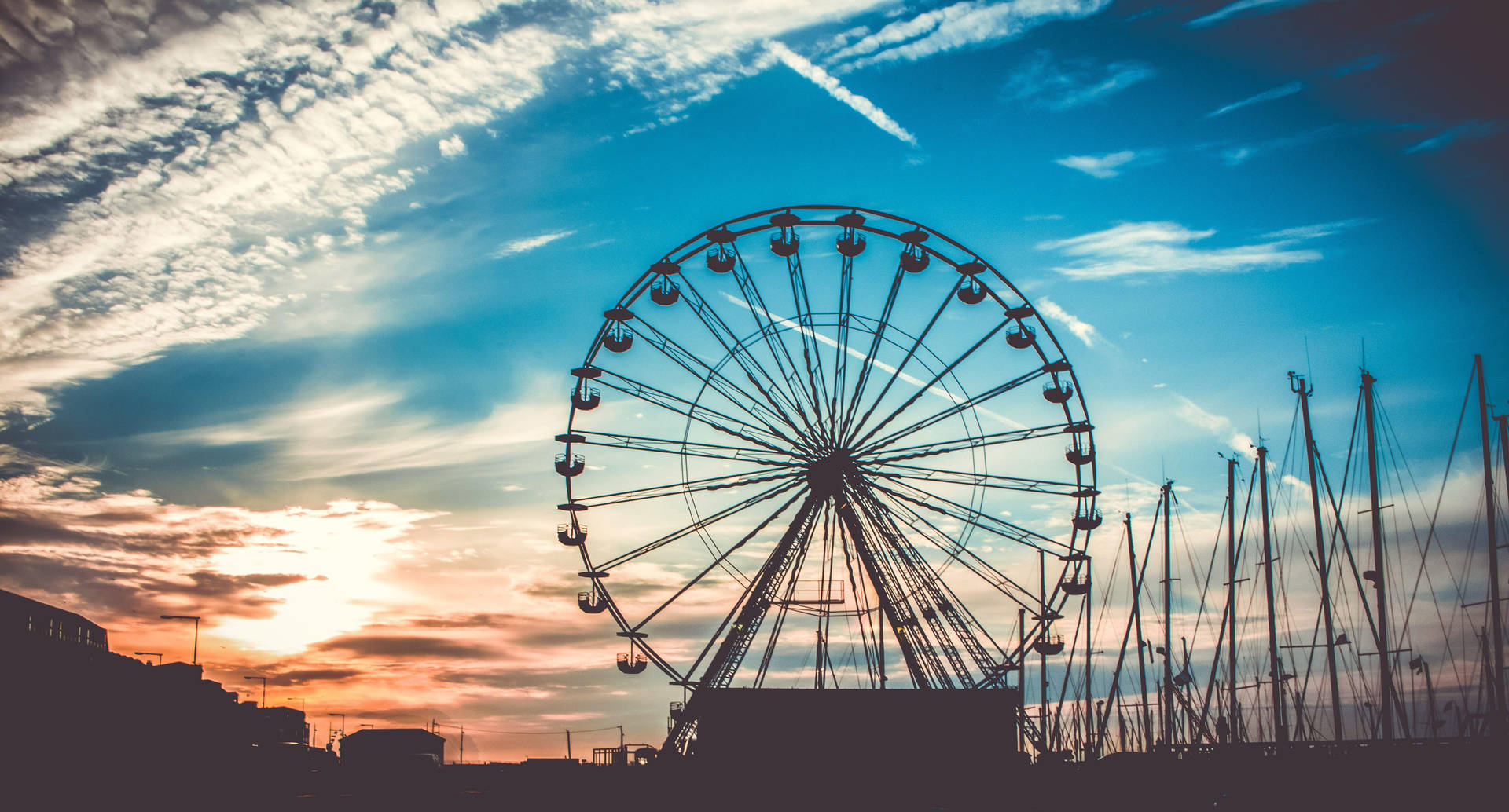 Ferris Wheel Wide Shot Background