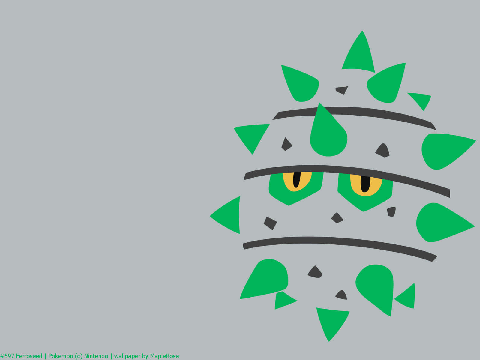 Ferroseed Green And Gray Background