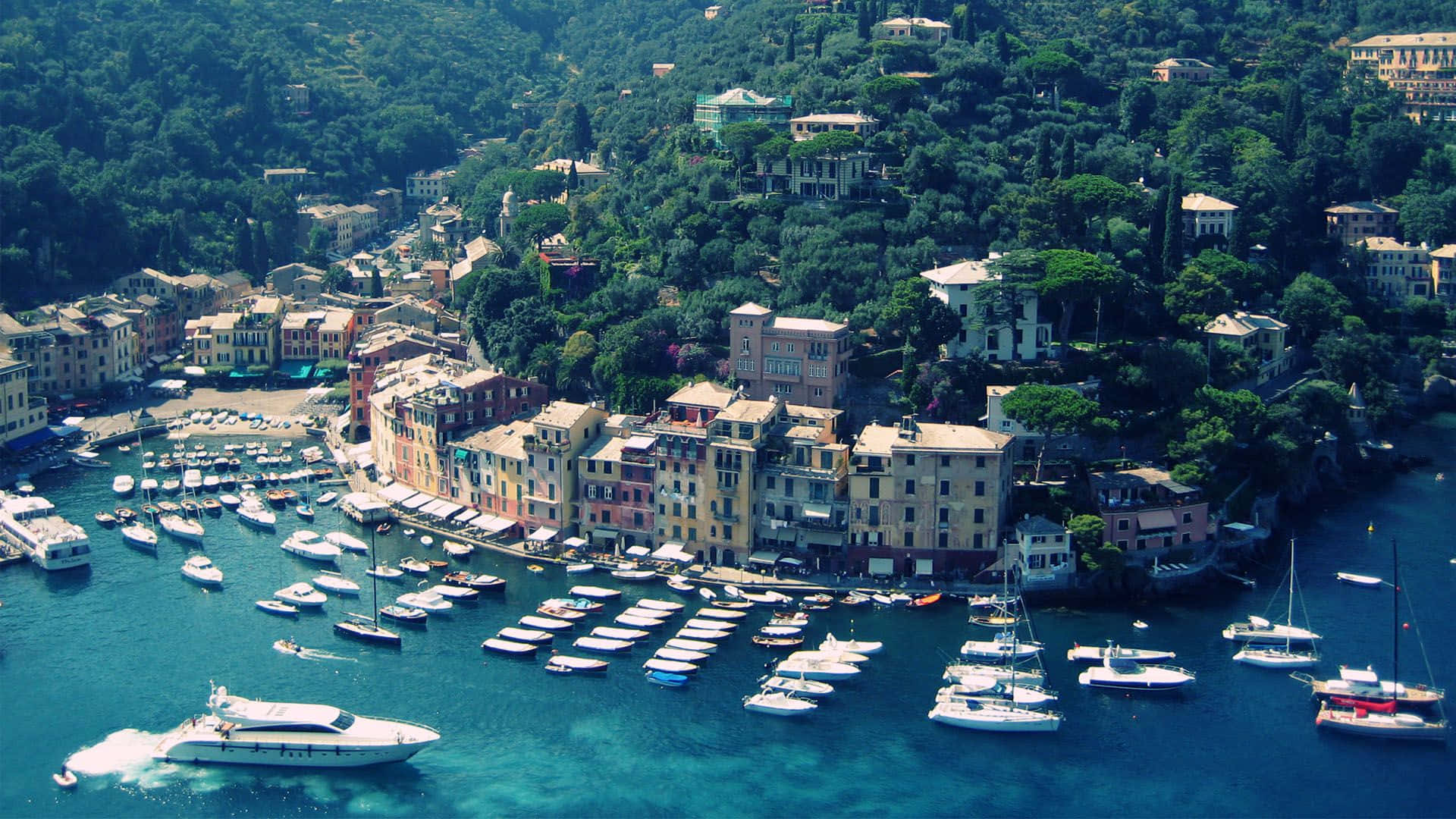 Ferry Terminal Marina Di Portofino In Italy Background