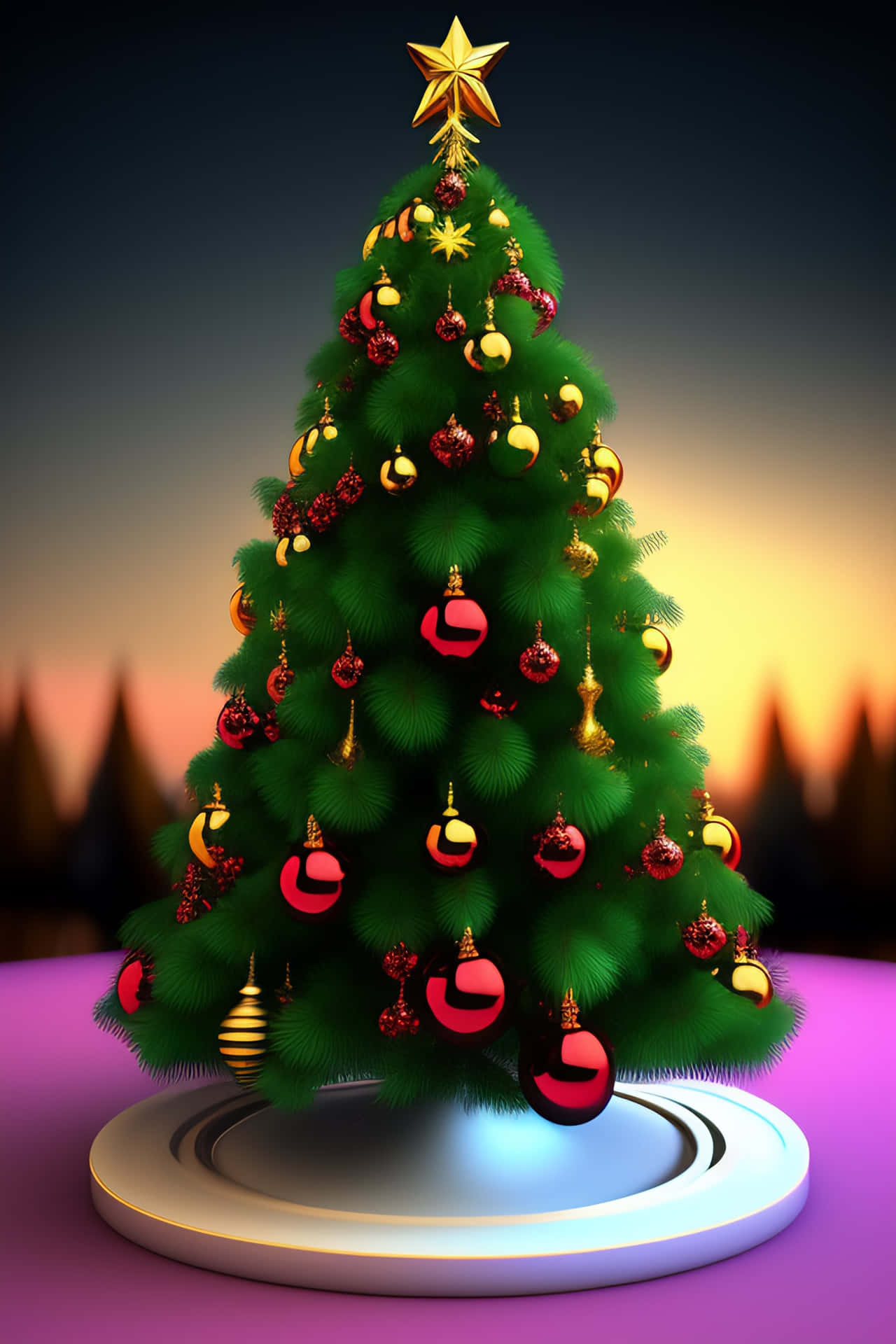 Festive 3d Christmas Scene Background