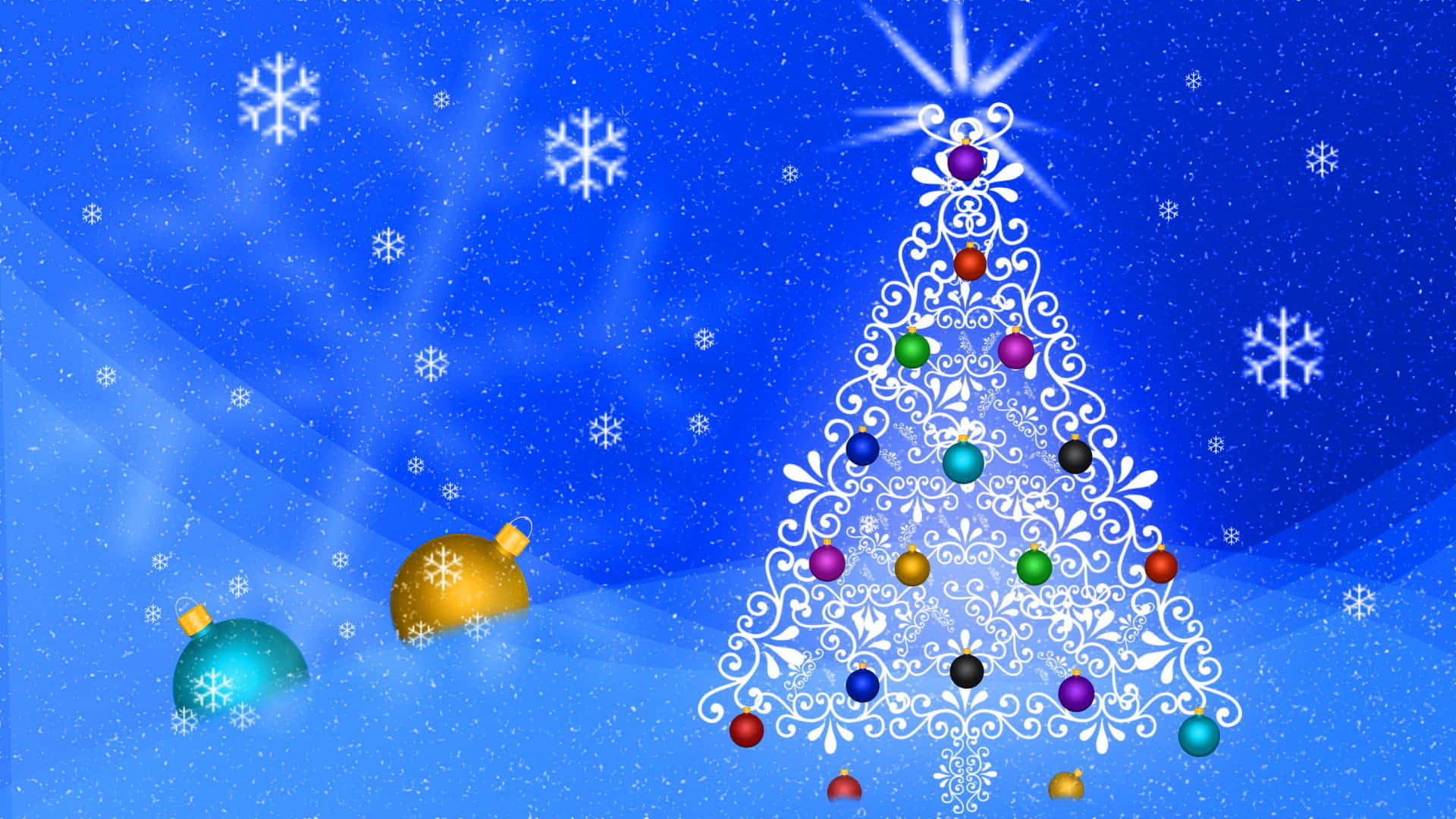 Festive 3d Christmas Scene Background