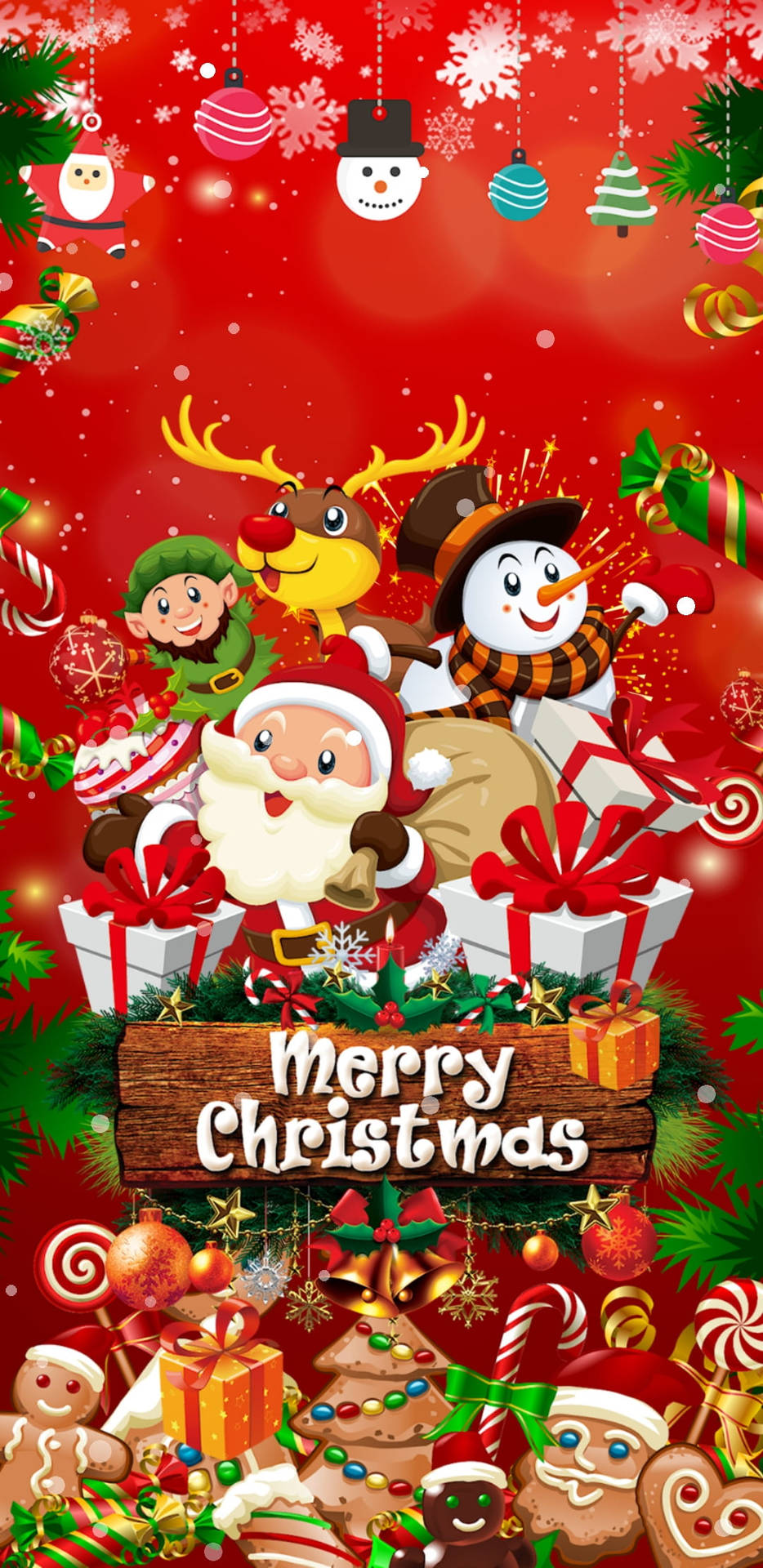 Festive And Cute Merry Christmas Background