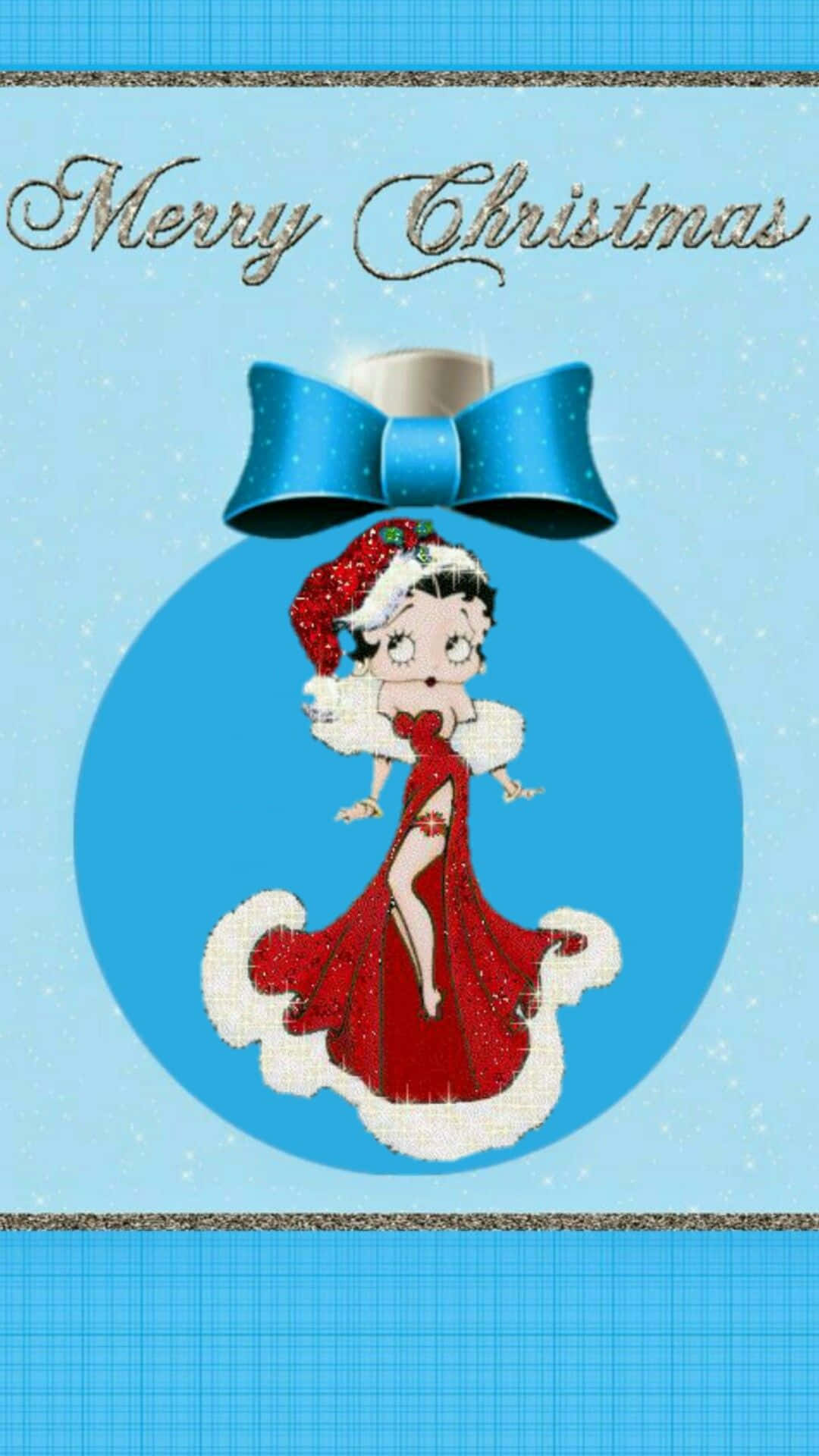 Festive Betty Boop Celebrating Christmas Background