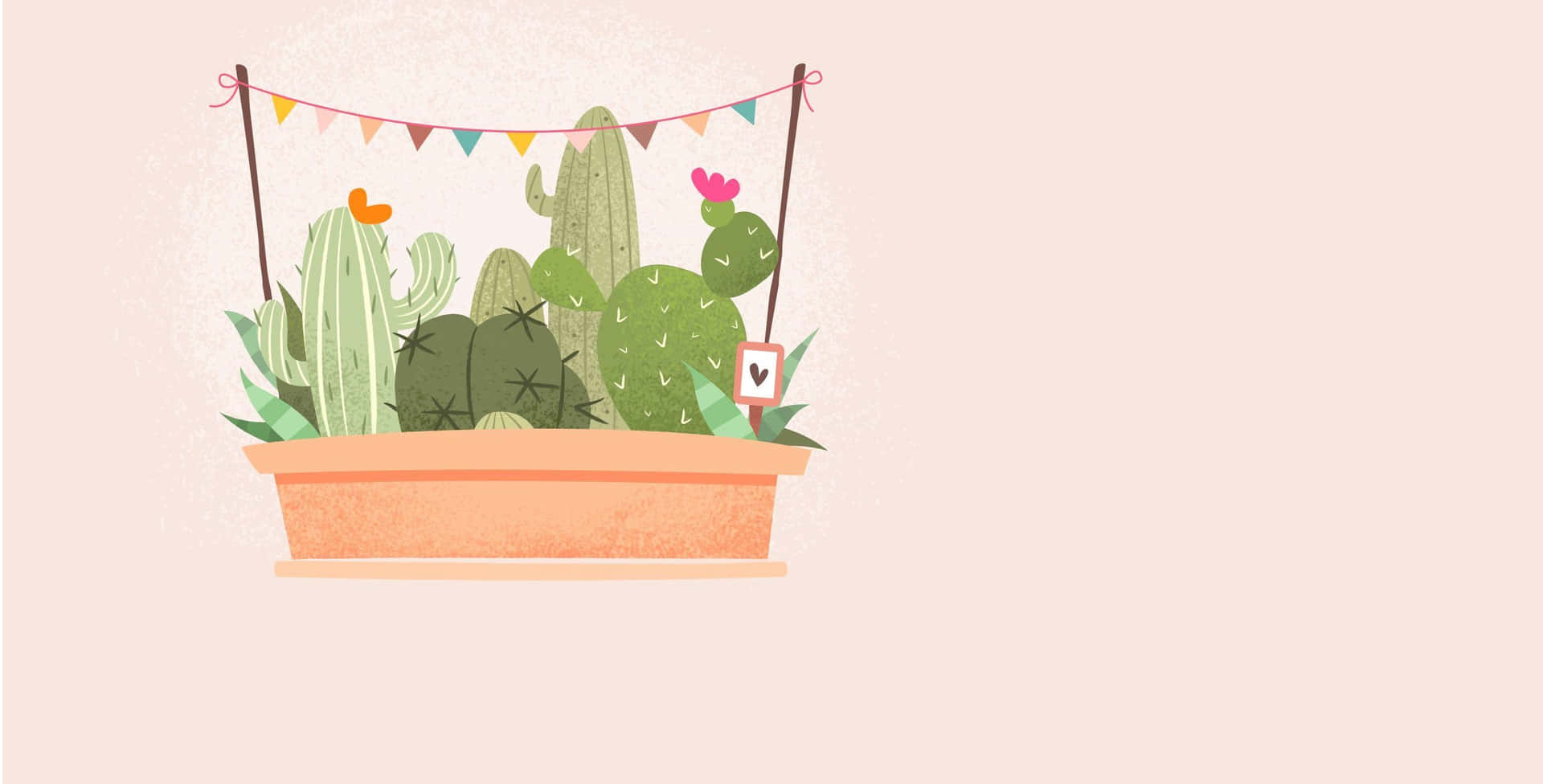 Festive Cactus Collection Background