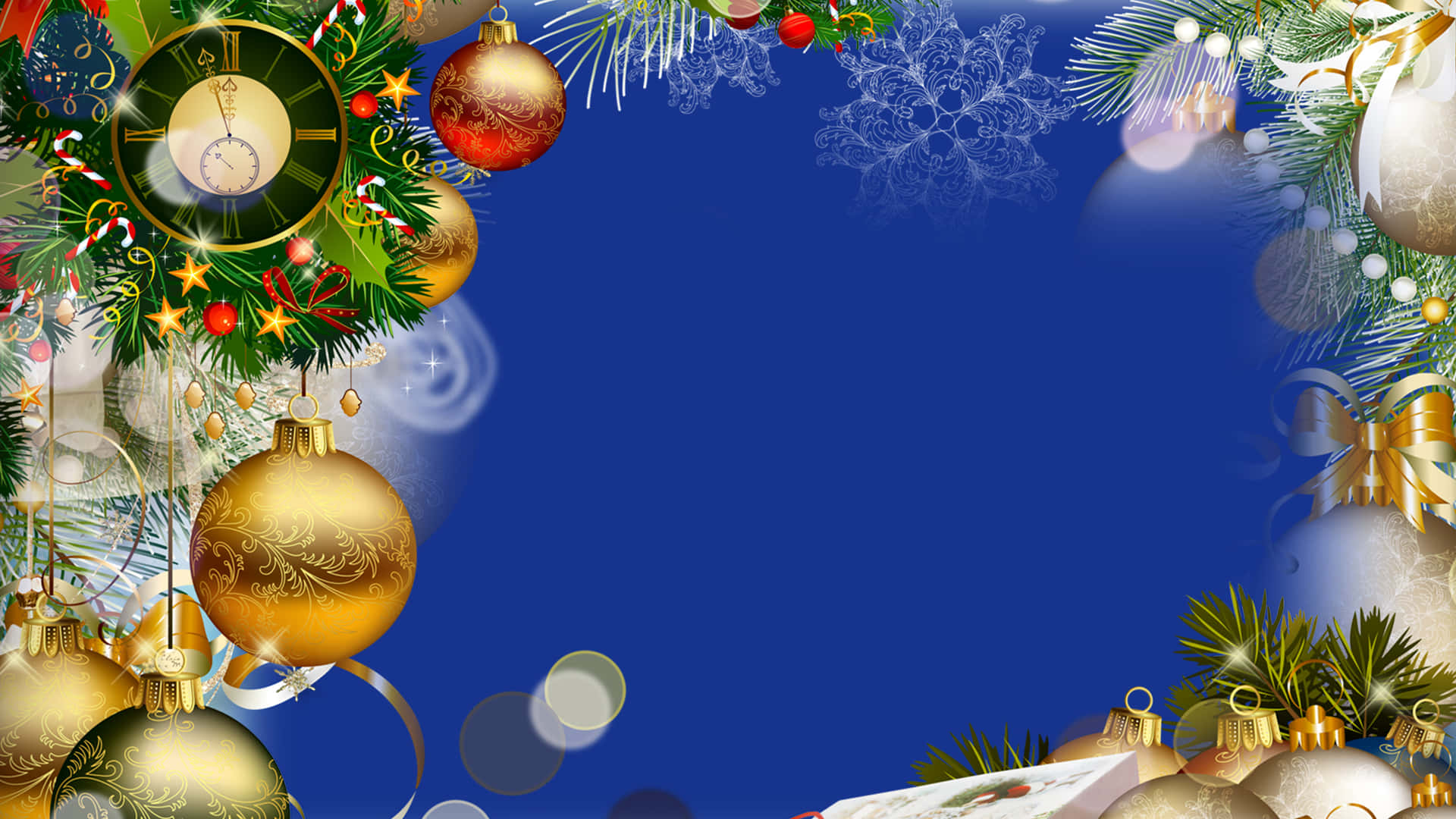 Festive Christmas Background With Glowing Lights Background