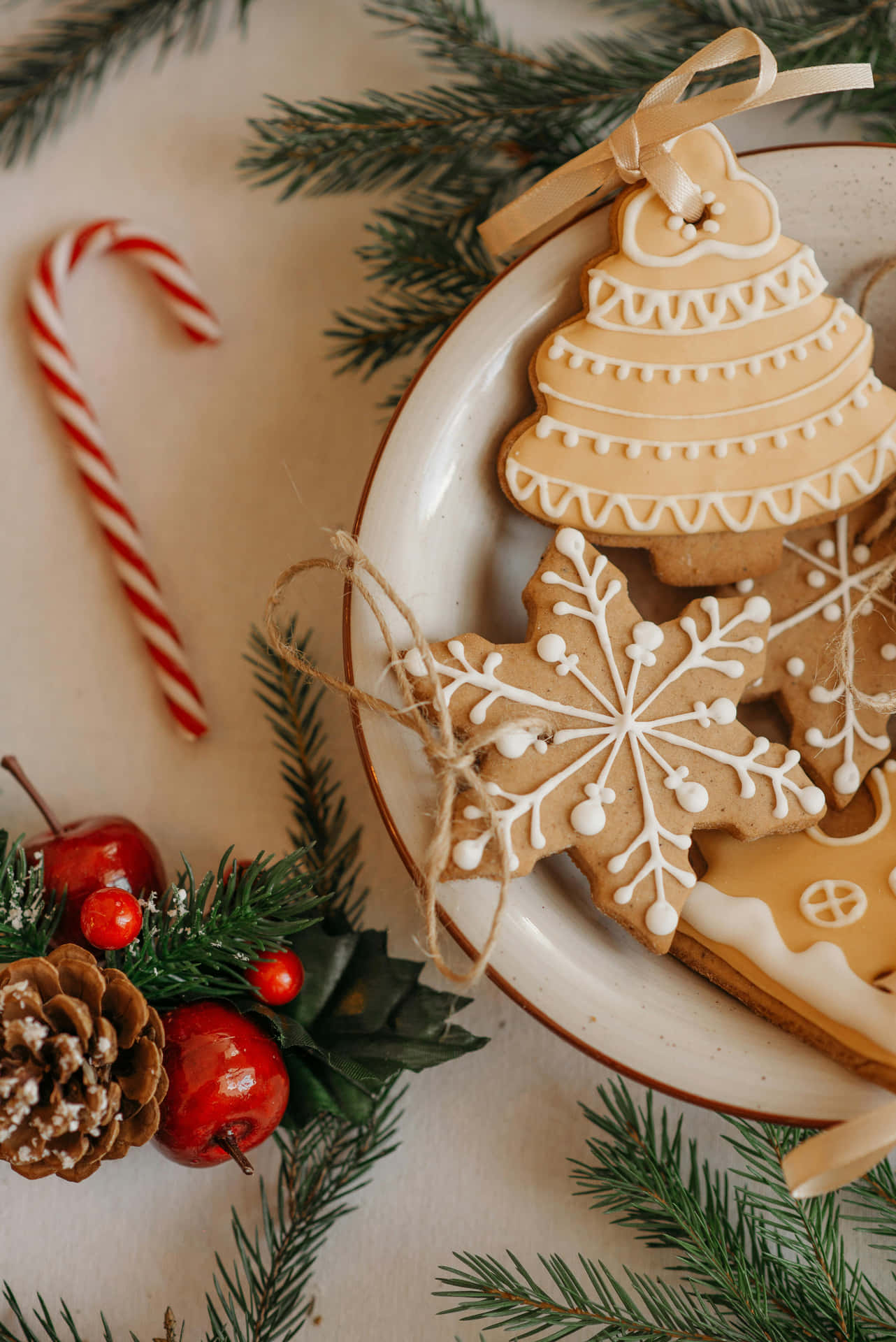 Festive Christmas Cookies Decoration Background