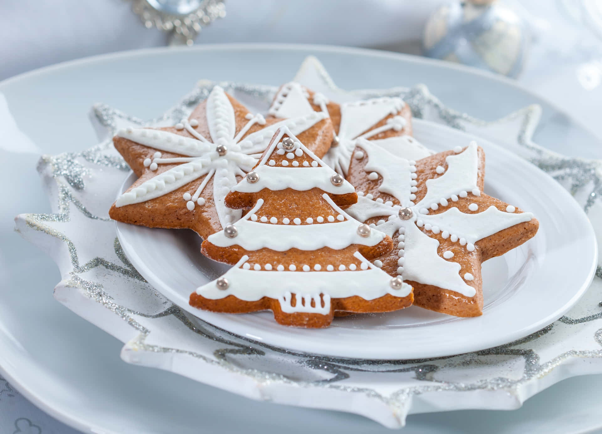 Festive Christmas Gingerbread Cookies Background