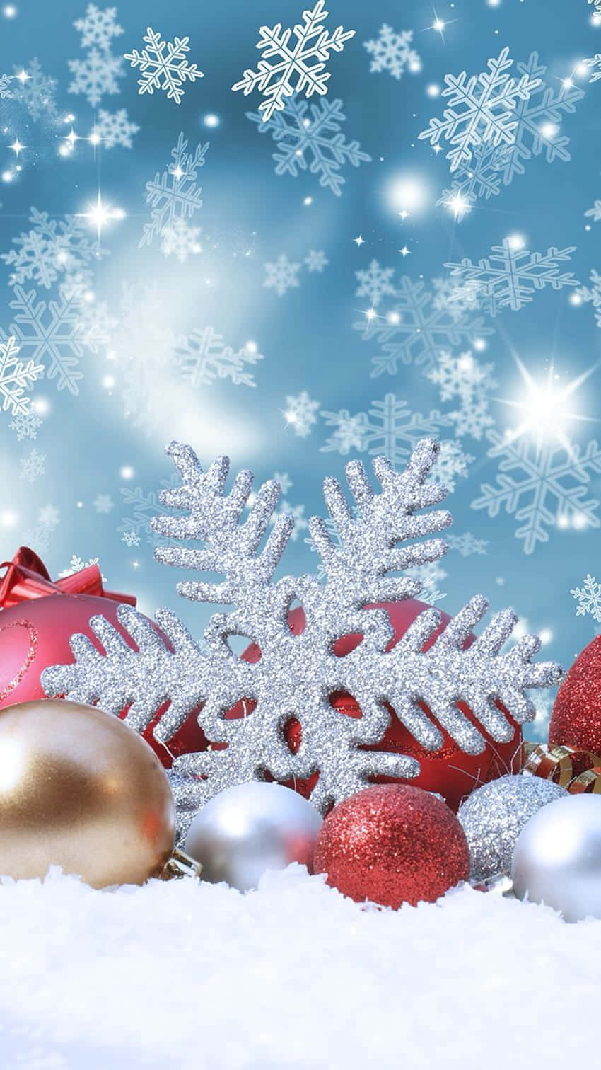 Festive Christmas Snowflake Decoration Wallpaper