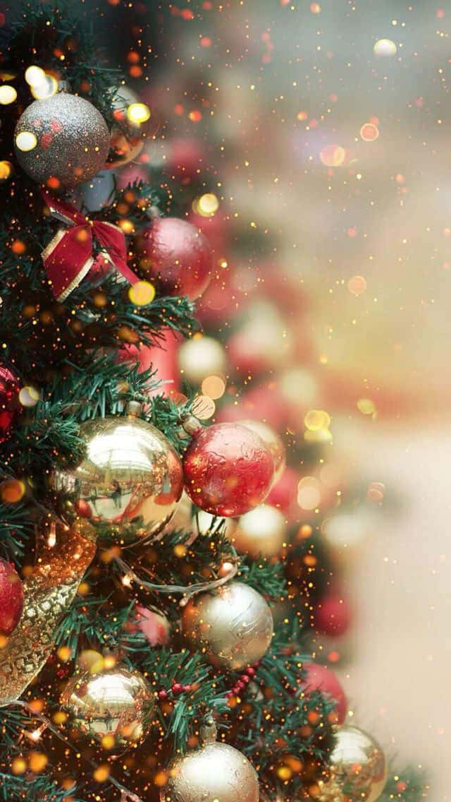 Festive Christmas Tree Decoration Background