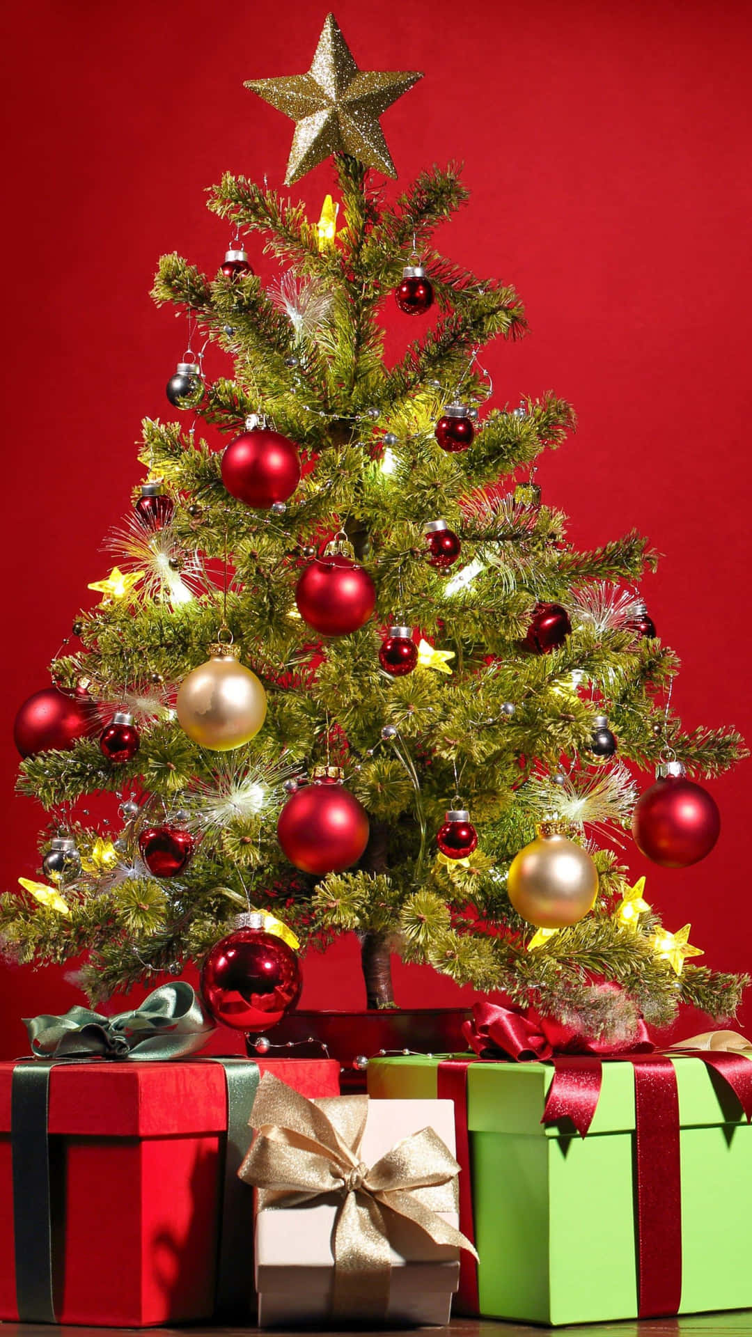 Festive Christmas Tree With Gifts.jpg Background