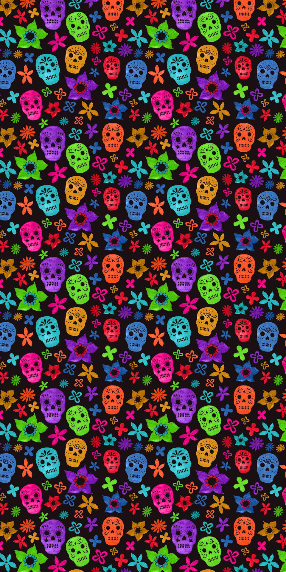 Festive Day Of The Dead Pattern Background