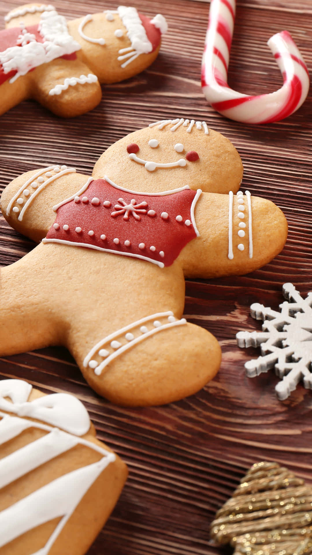 Festive Gingerbread Cookies Decoration Background