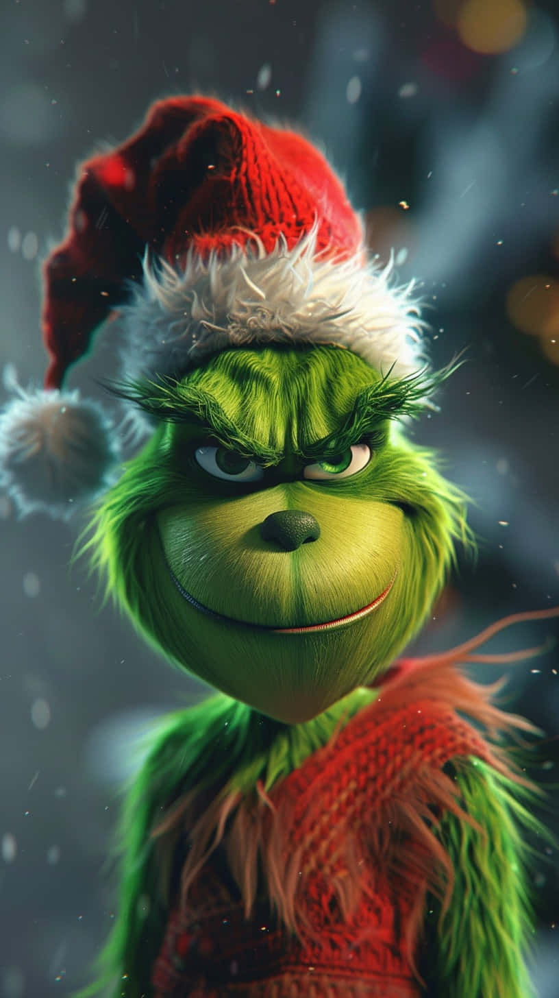 Festive Grinch Smirk Background