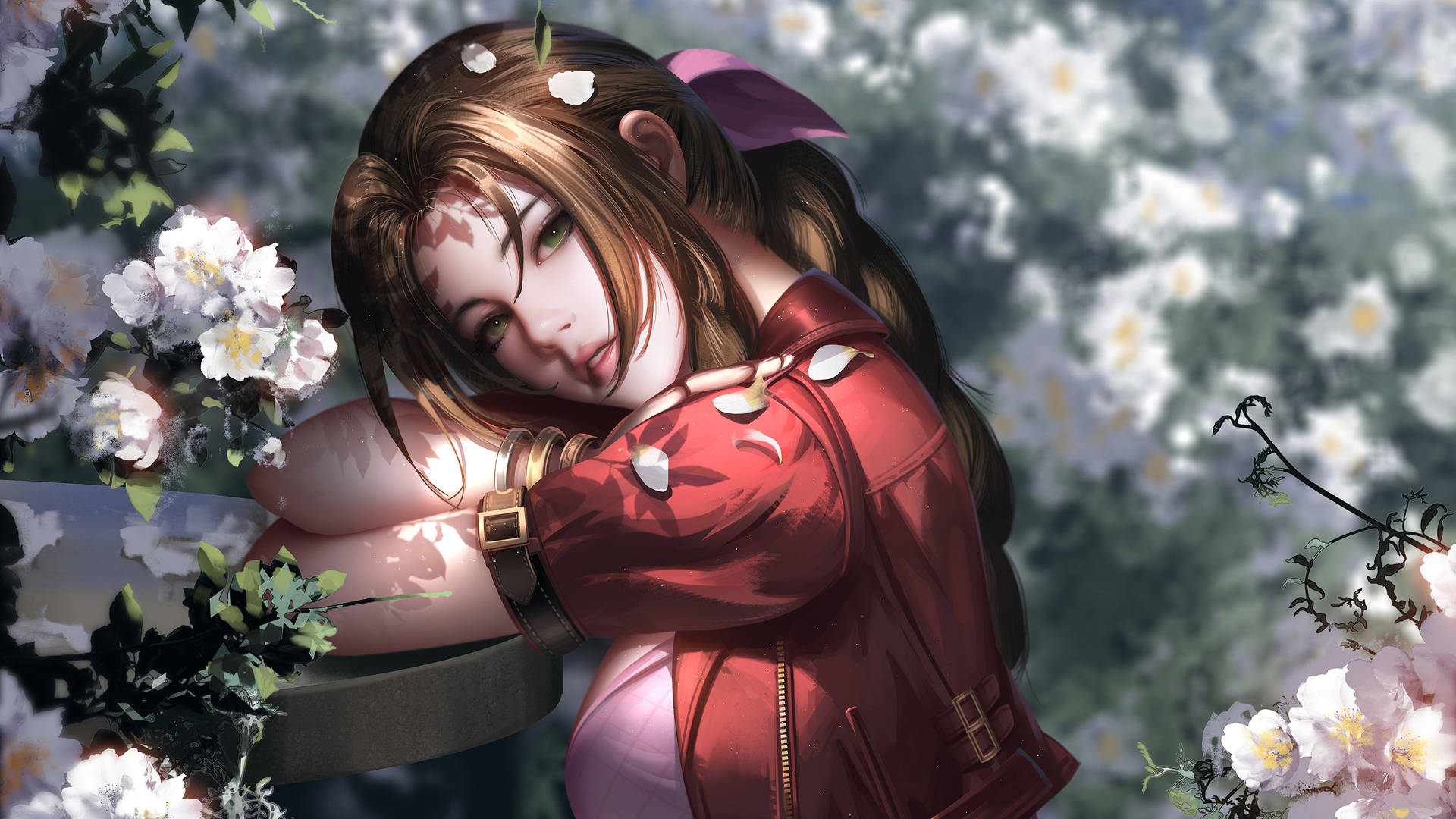 Ff7 Aerith Flowers Background
