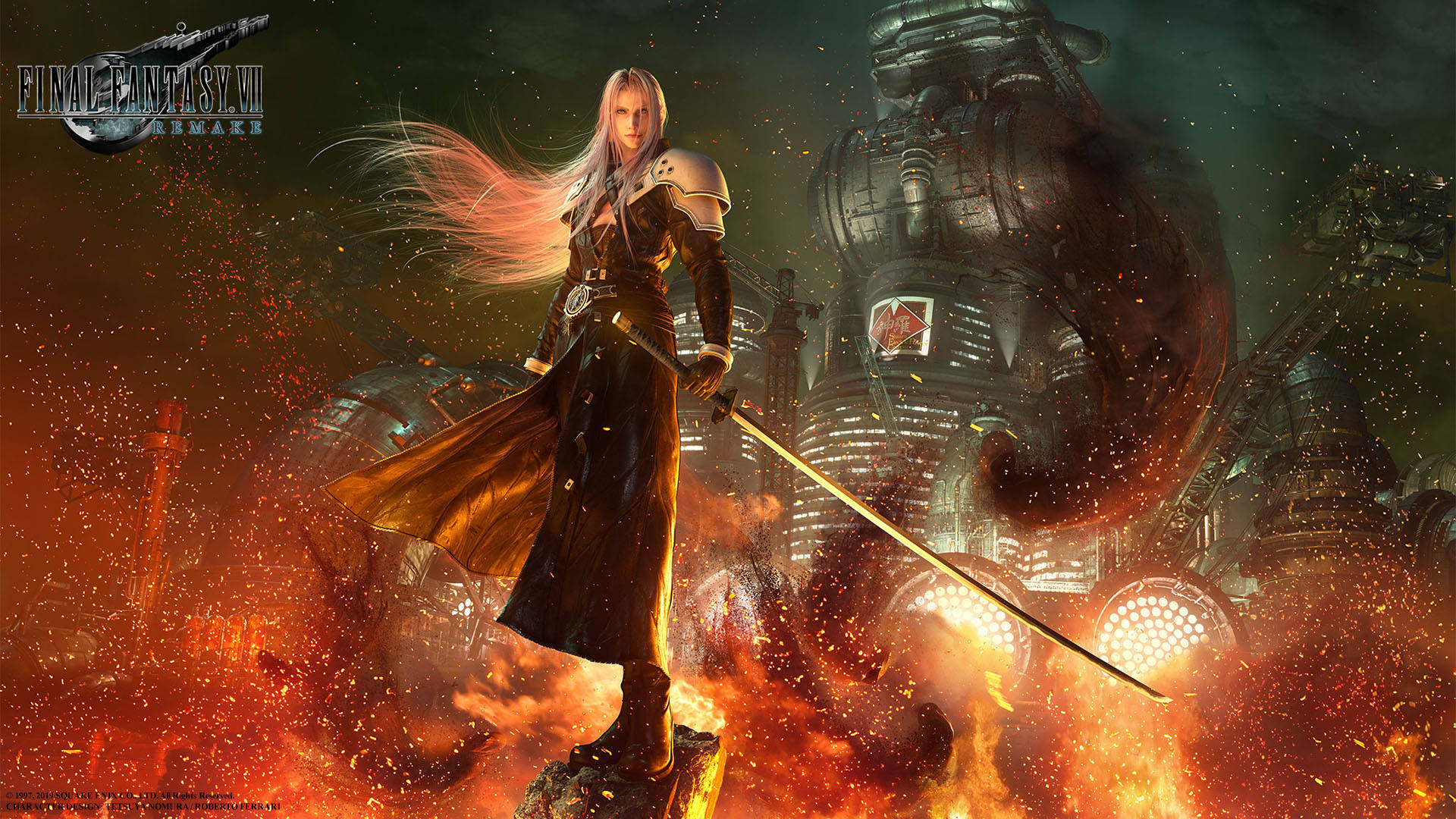 Ff7 Sephiroth Fire Background