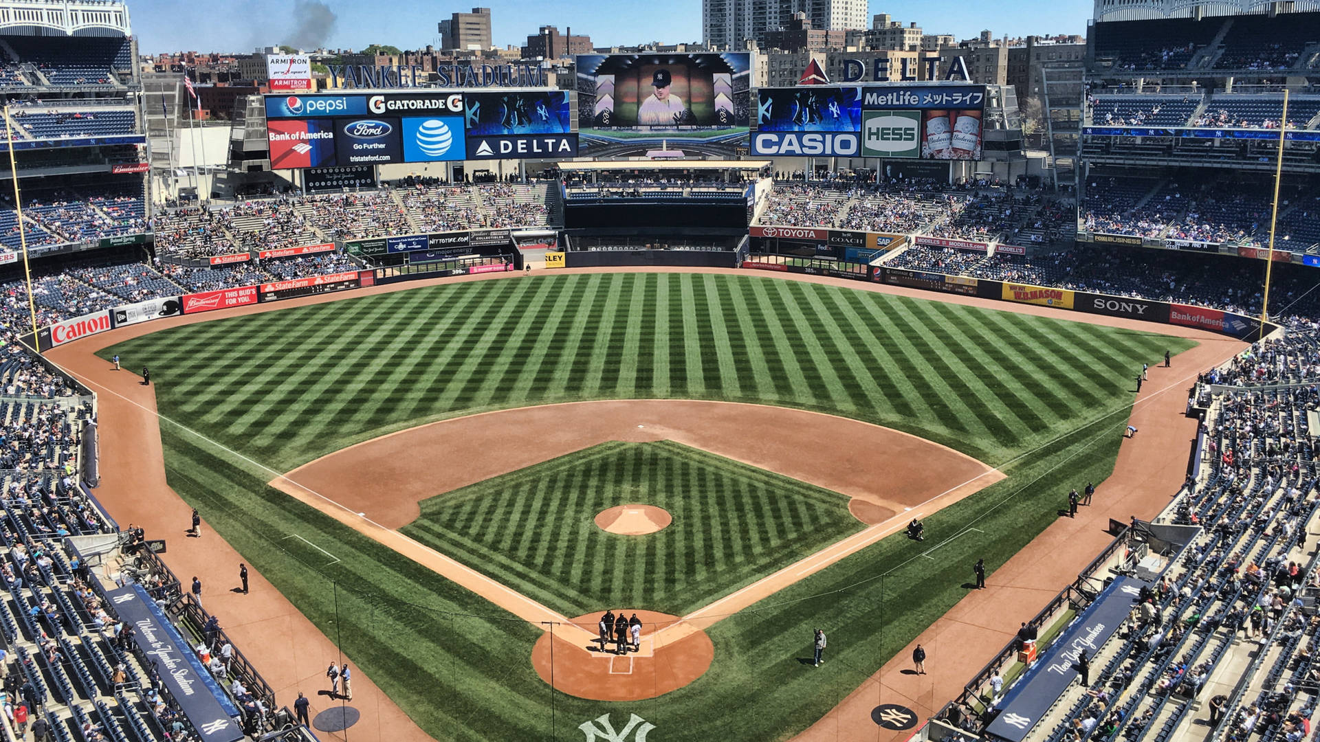 Field Of Yankee Stadium Bronx New York 4k Background