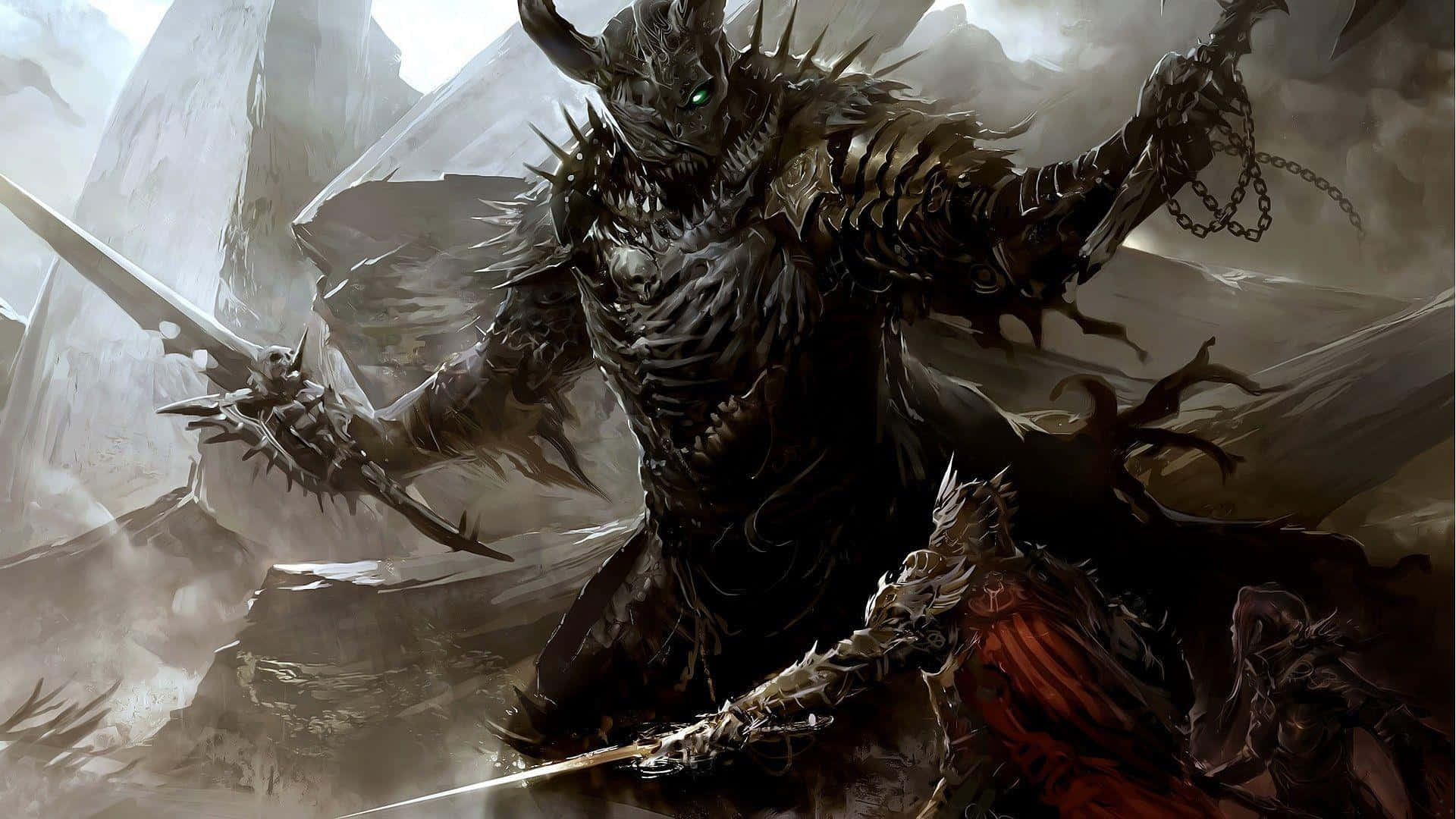Fierce And Intimidating Cool Demon Background