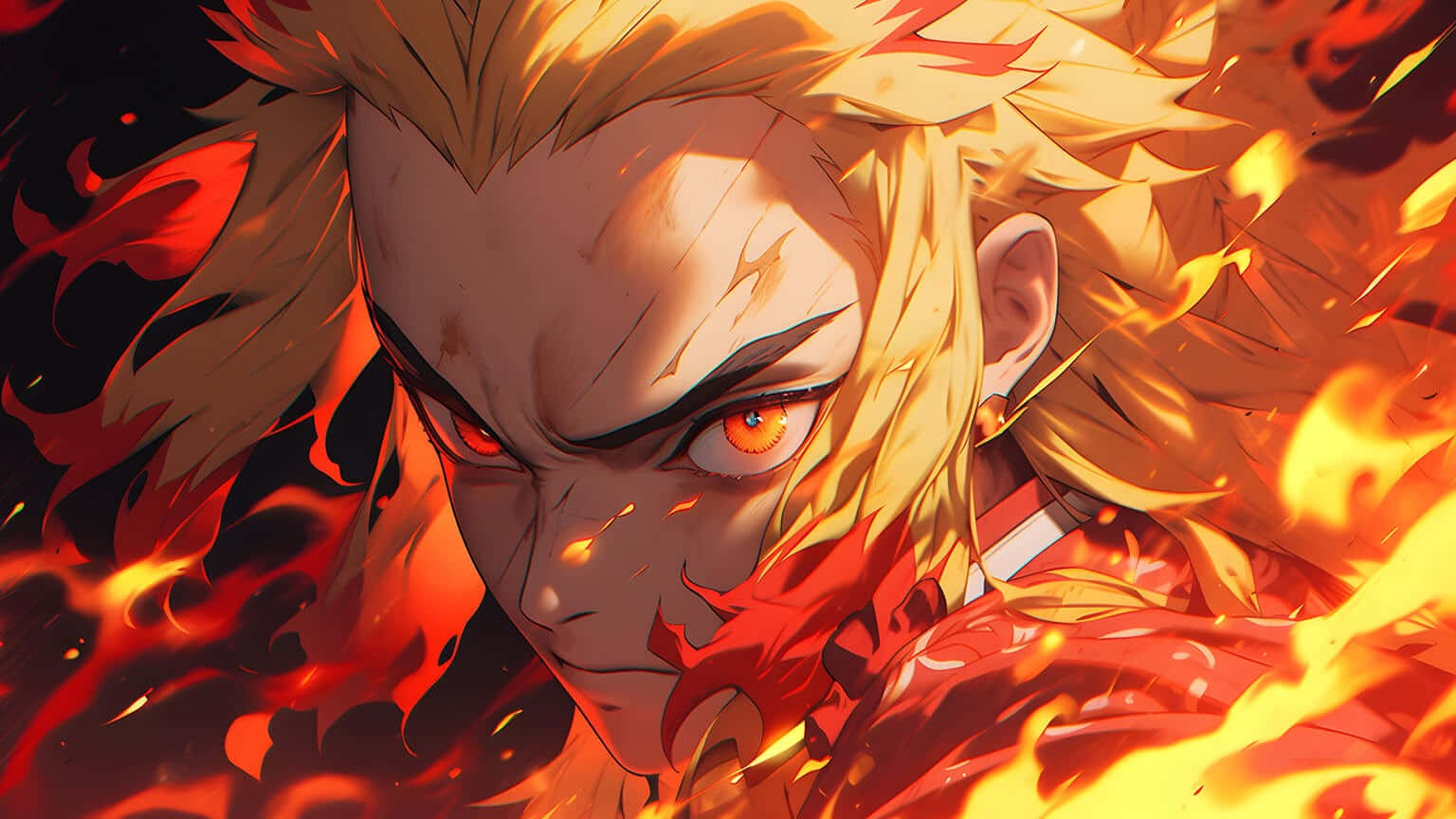 Fierce_ Anime_ Character_ Flames Background