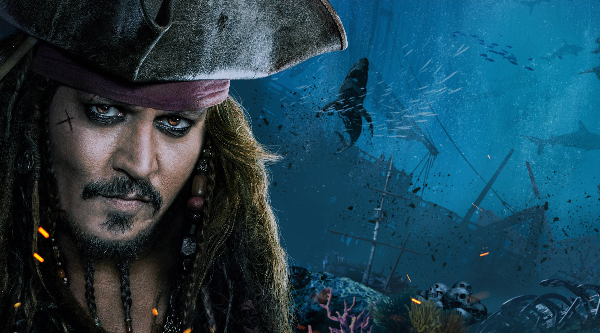 Fierce Captain Jack Sparrow Background
