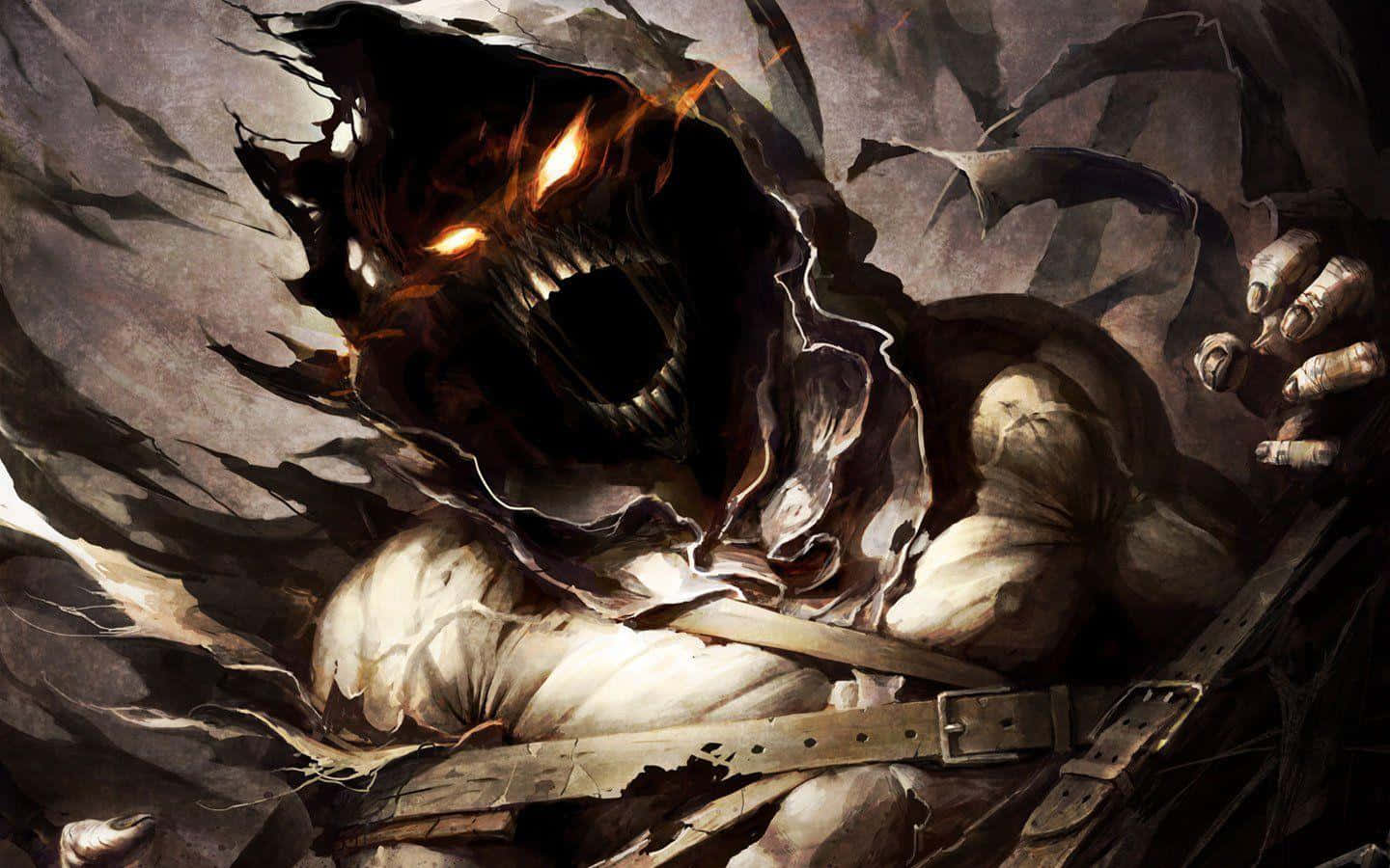 Fierce Cool Demon With Flame Eyes Background
