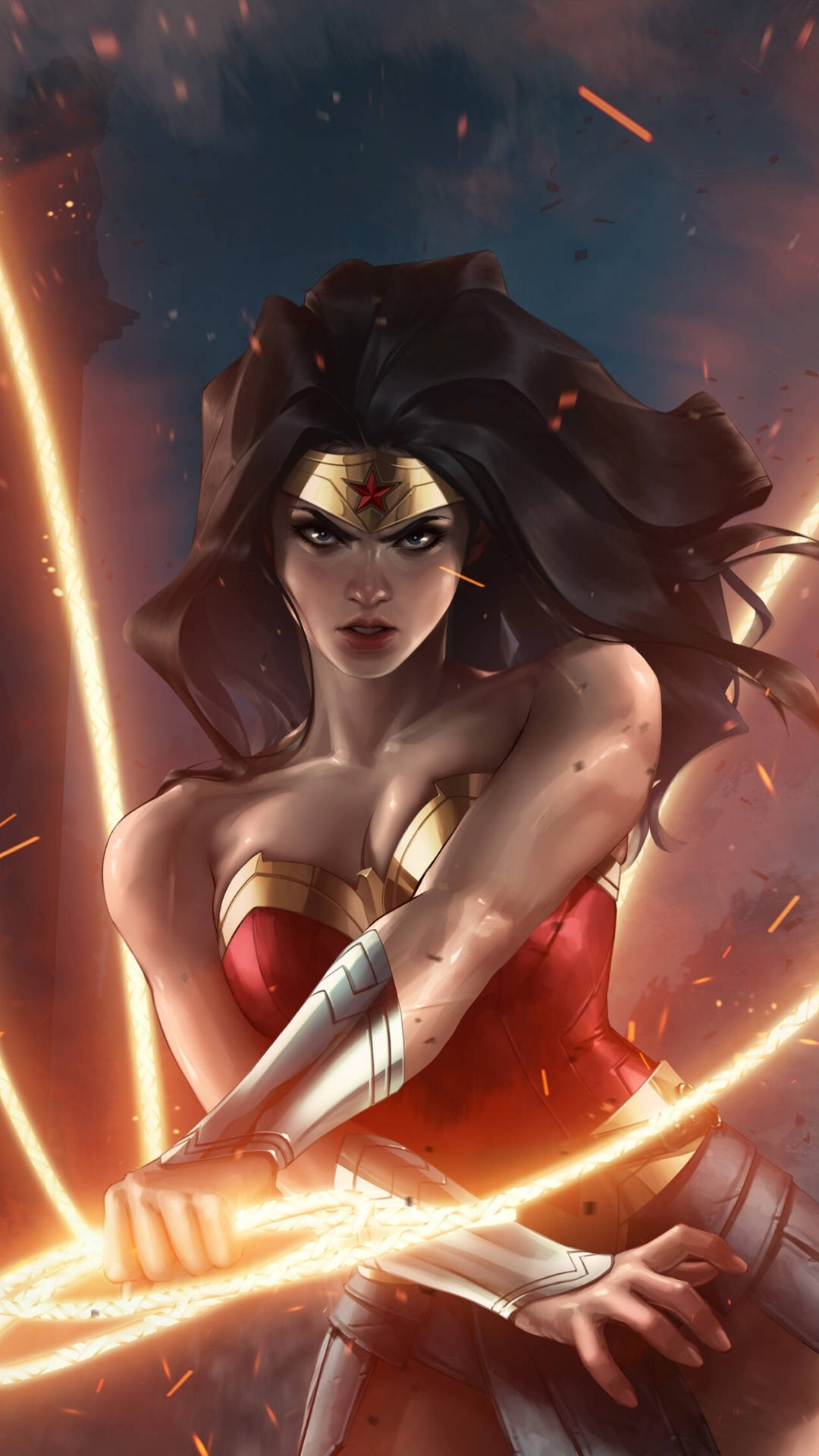 Fierce Dc Superhero Wonder Woman Background