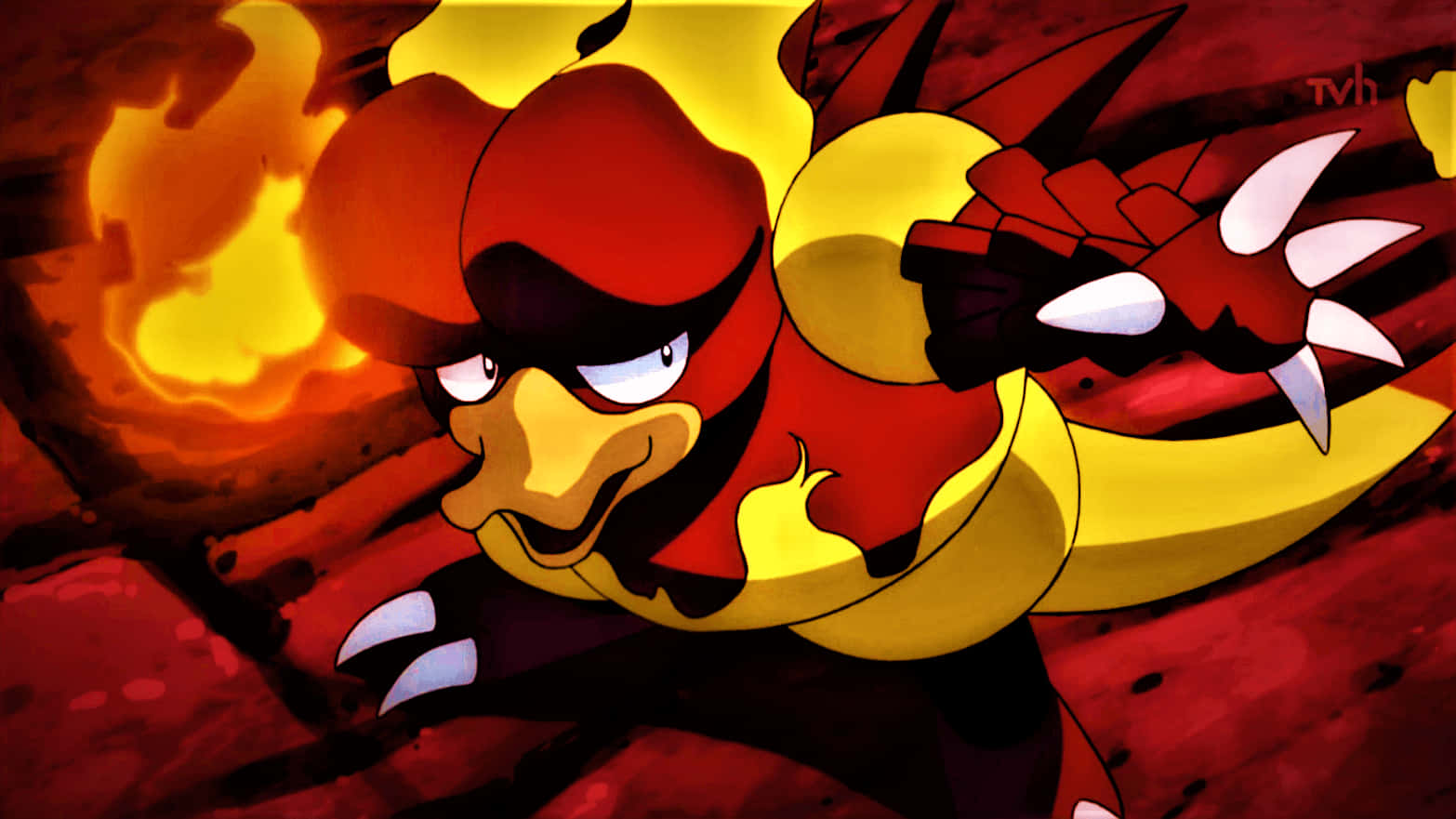 Fierce Fire Pokémon, Magmar, Ready For Battle Background