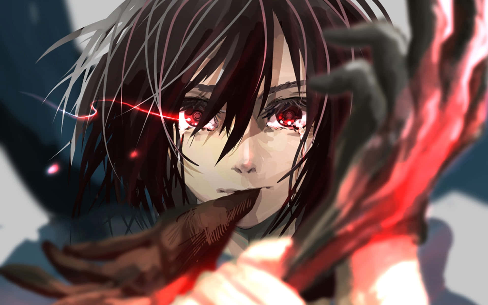 Fierce Gaze Of A Warrior - Mikasa Ackerman Pfp Background