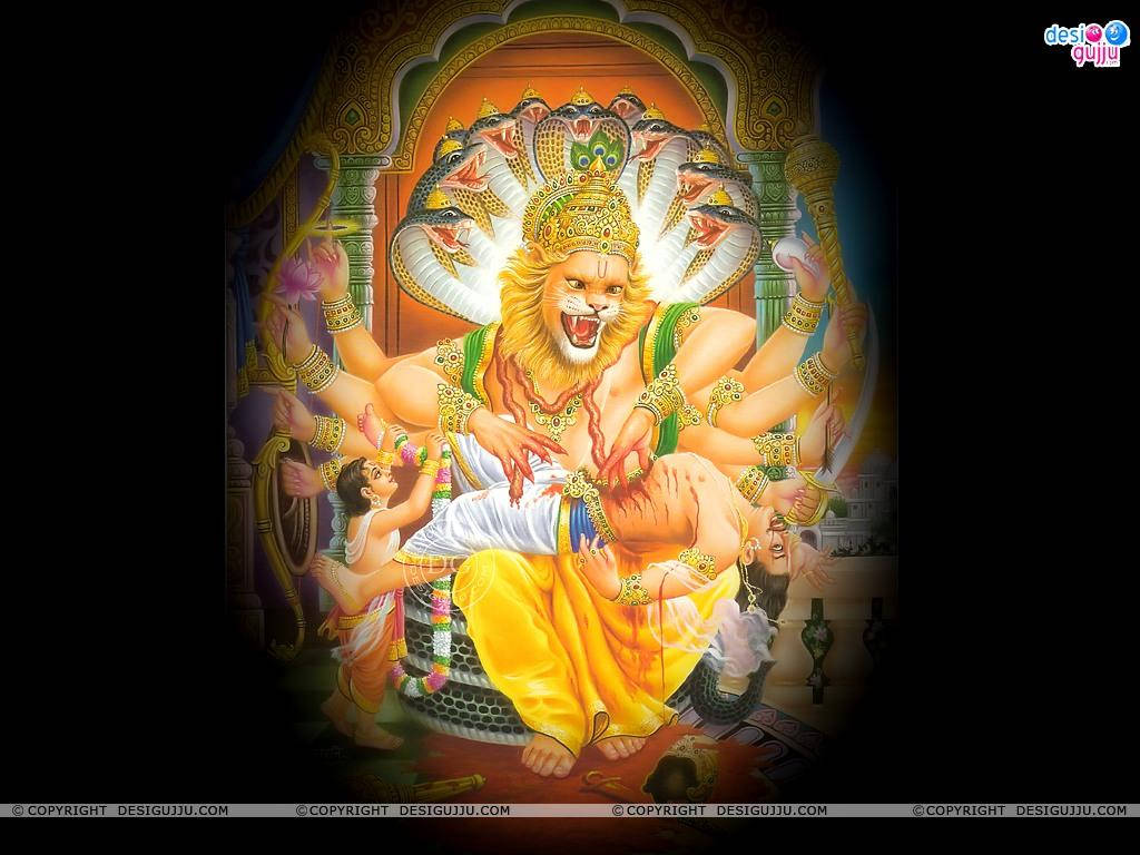 Fierce Lord Narasimha Background