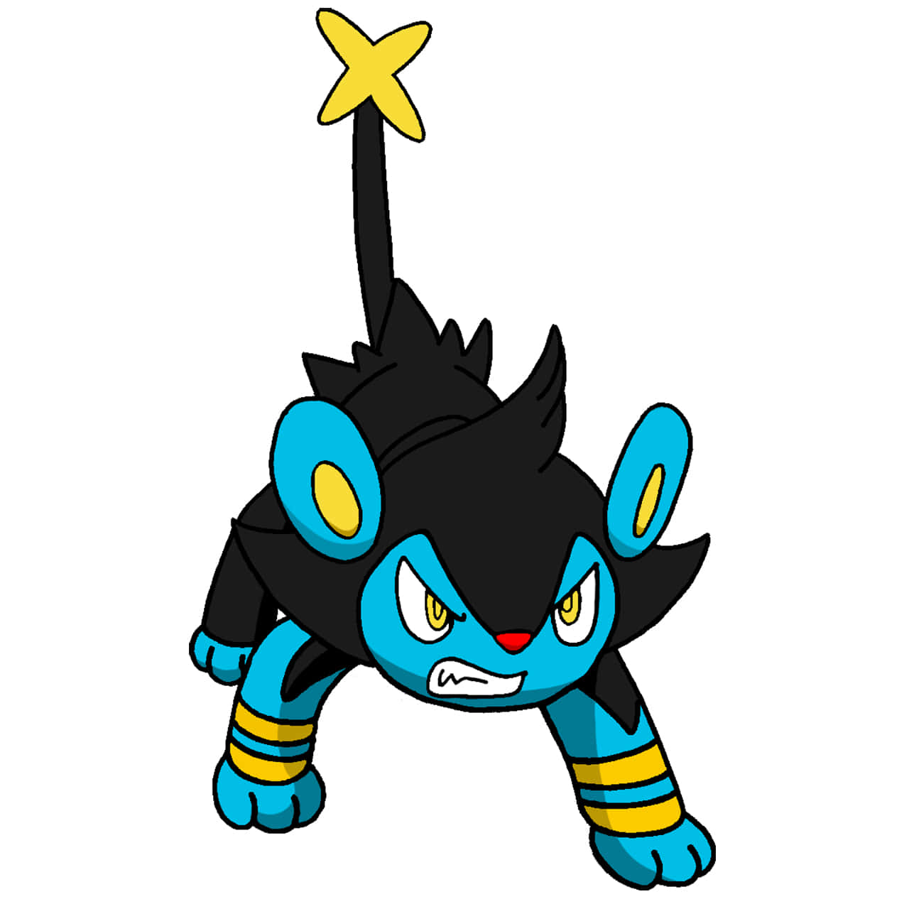 Fierce Luxio Pokemon On White Background Background
