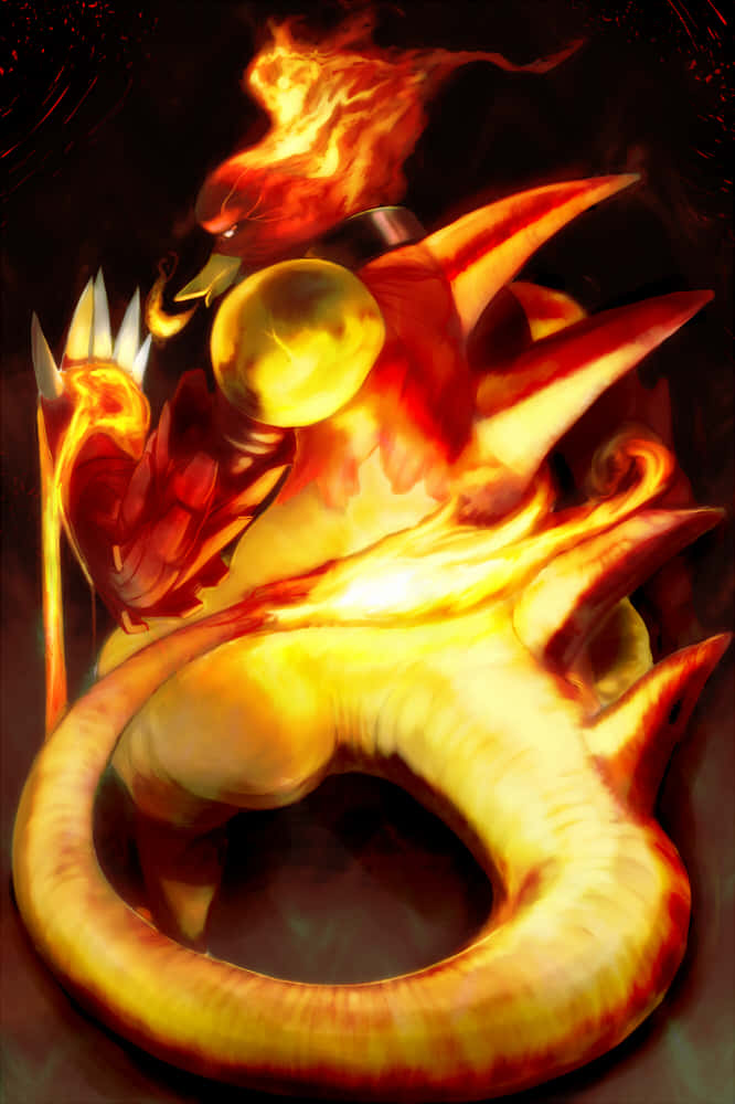 Fierce Magmar In Action Background