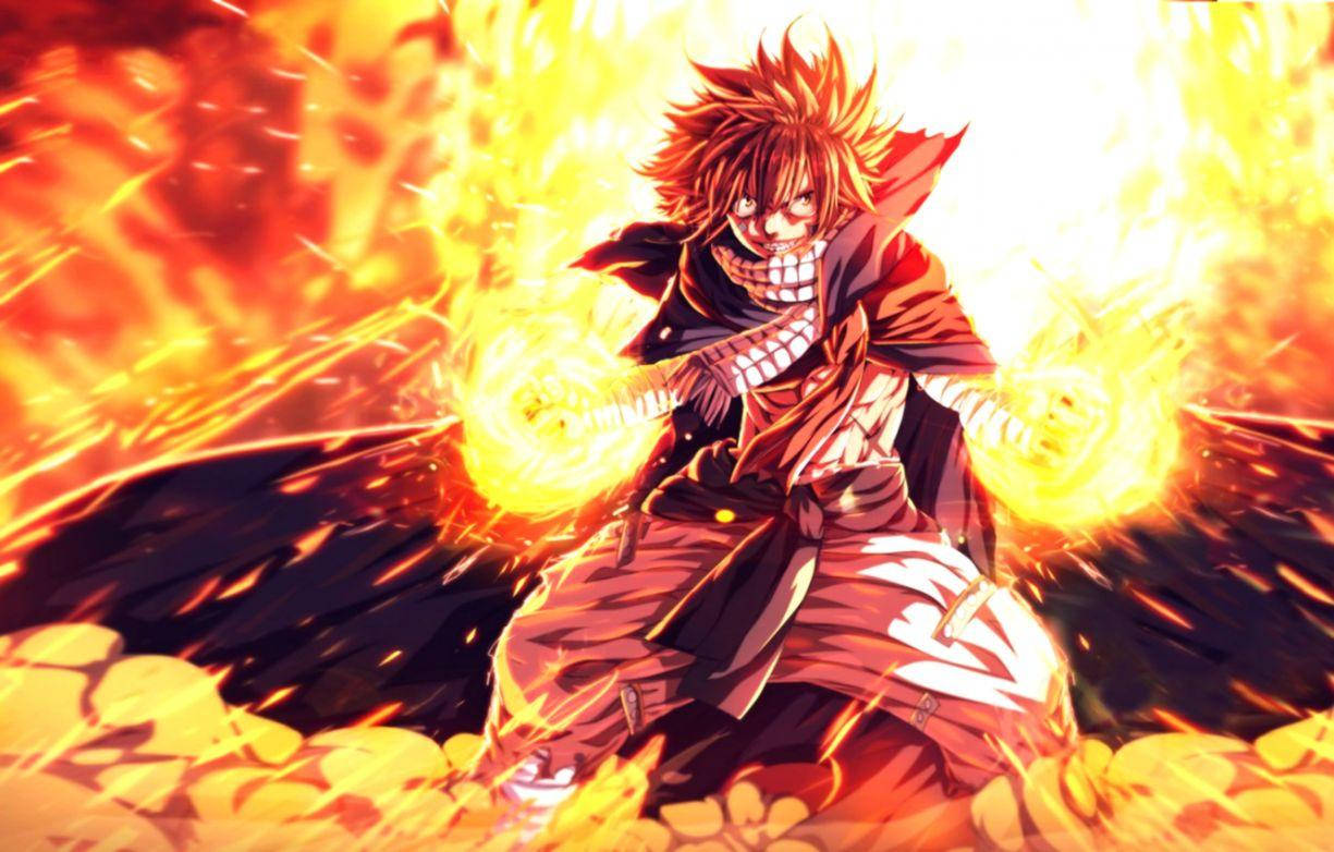 Fierce Natsu Dragneel Fire Anime Background