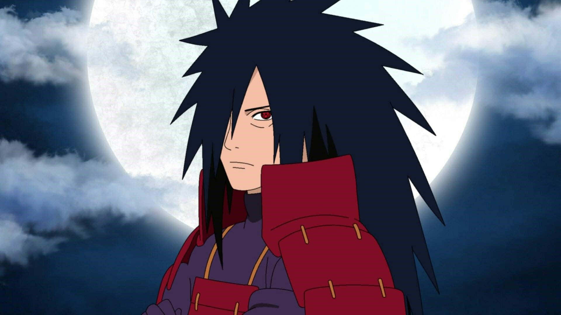 Fierce Persona Of Madara Uchiha From Naruto Series Background