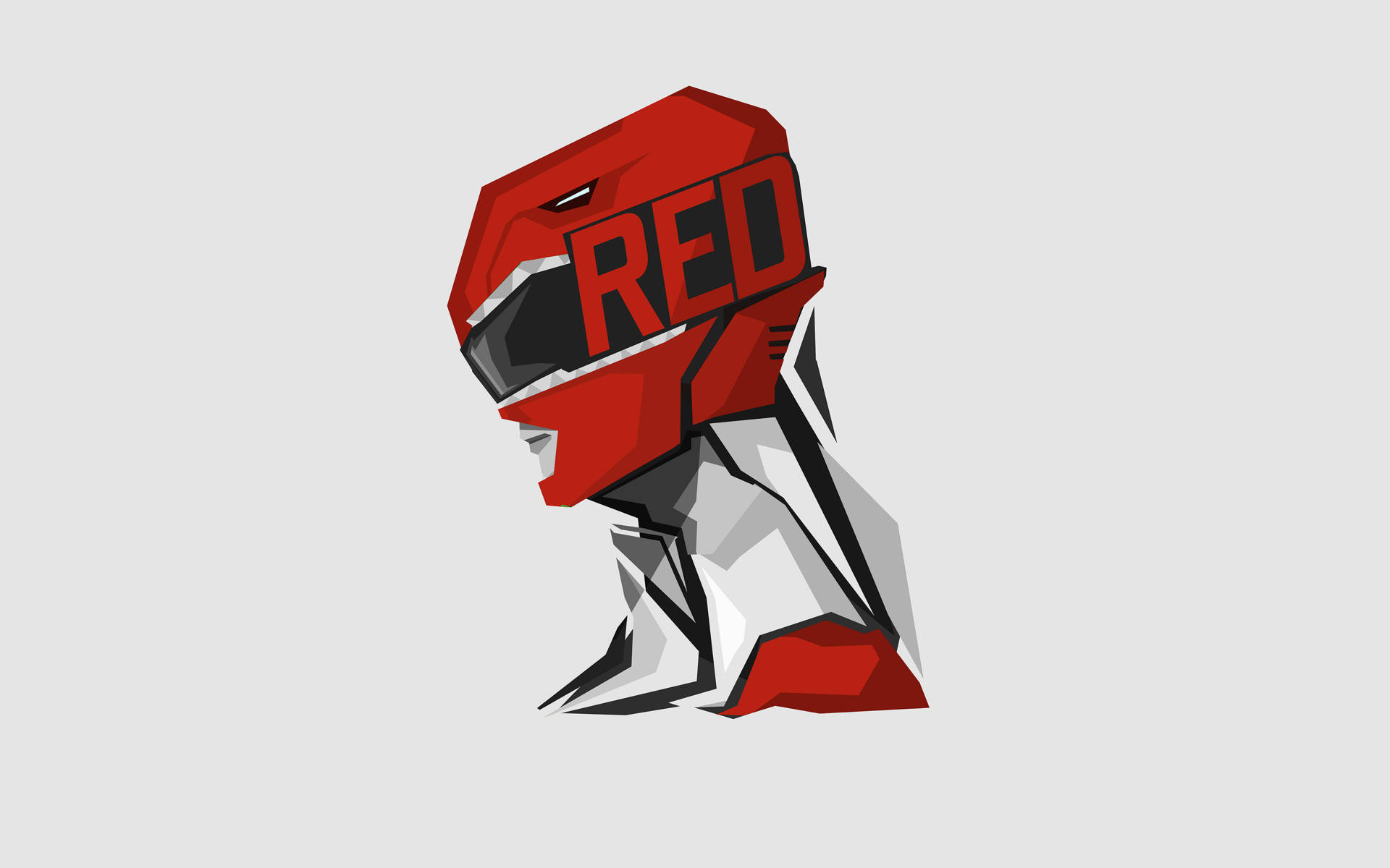 Fierce Red Power Ranger In Action Background